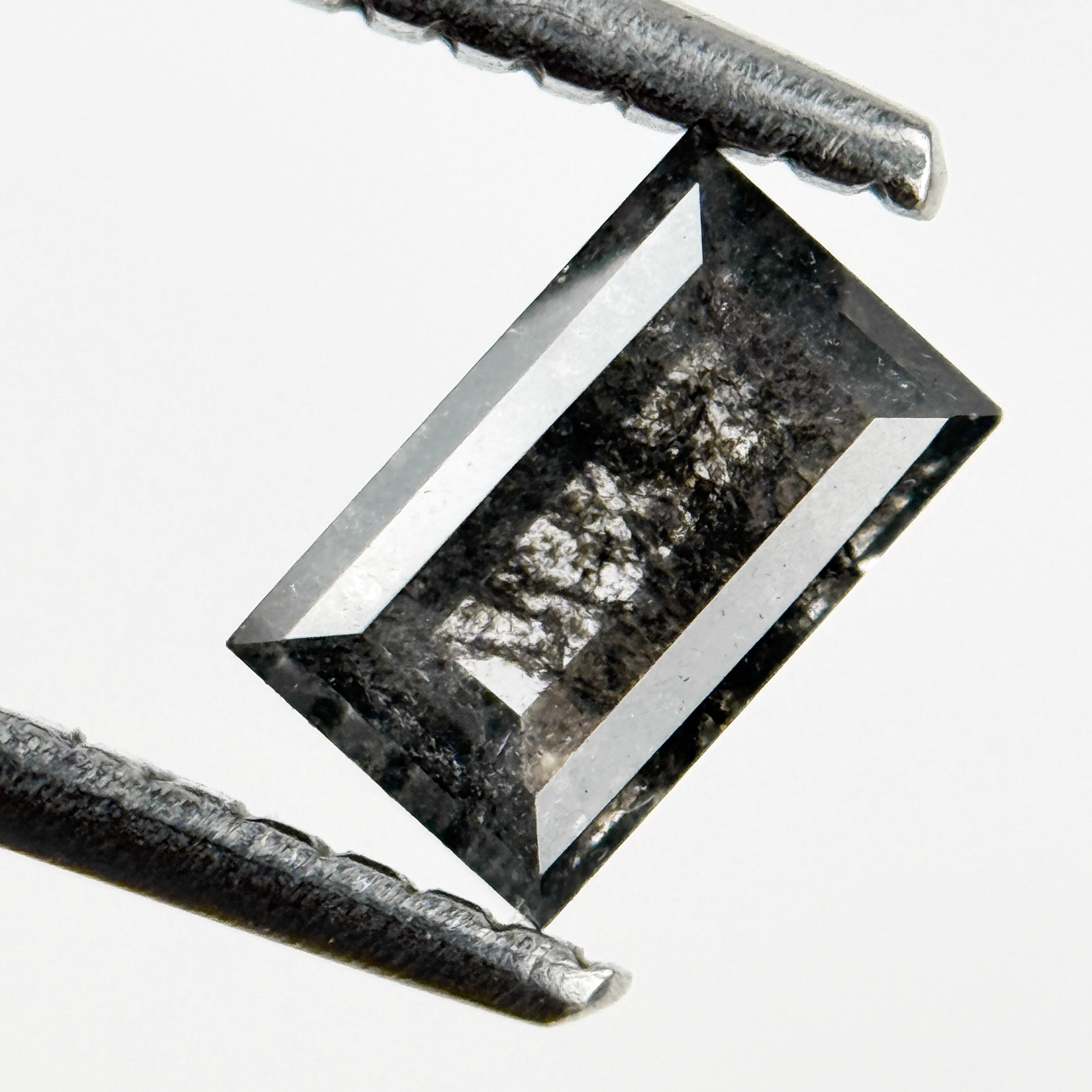 0.55 Ct Baguette Rose Cut Grey Natural Galaxy Diamond