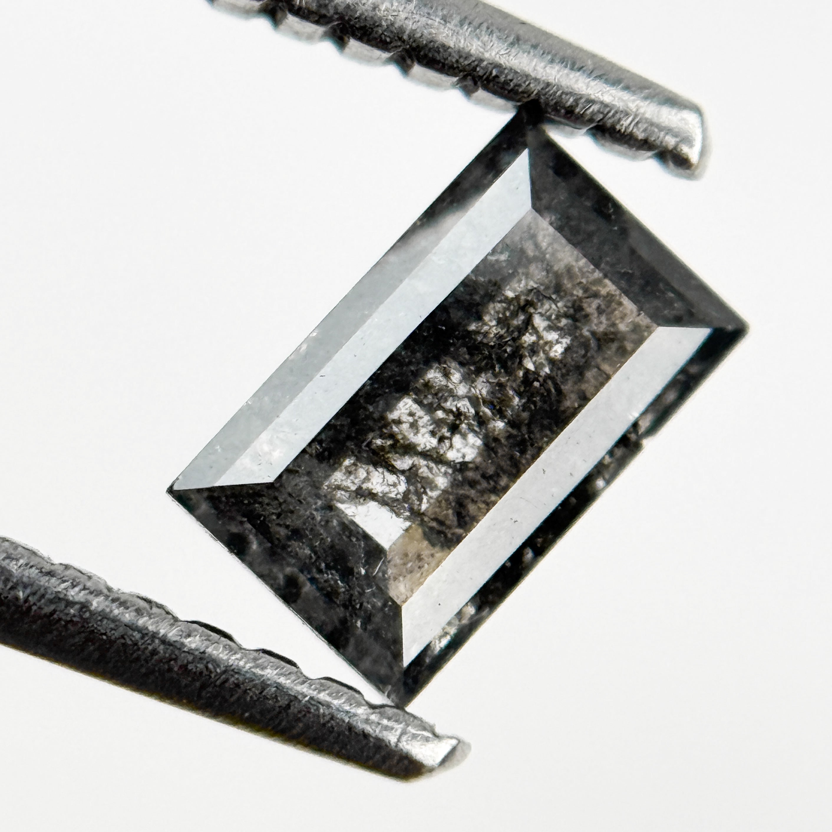 0.55 Ct Baguette Rose Cut Grey Natural Galaxy Diamond