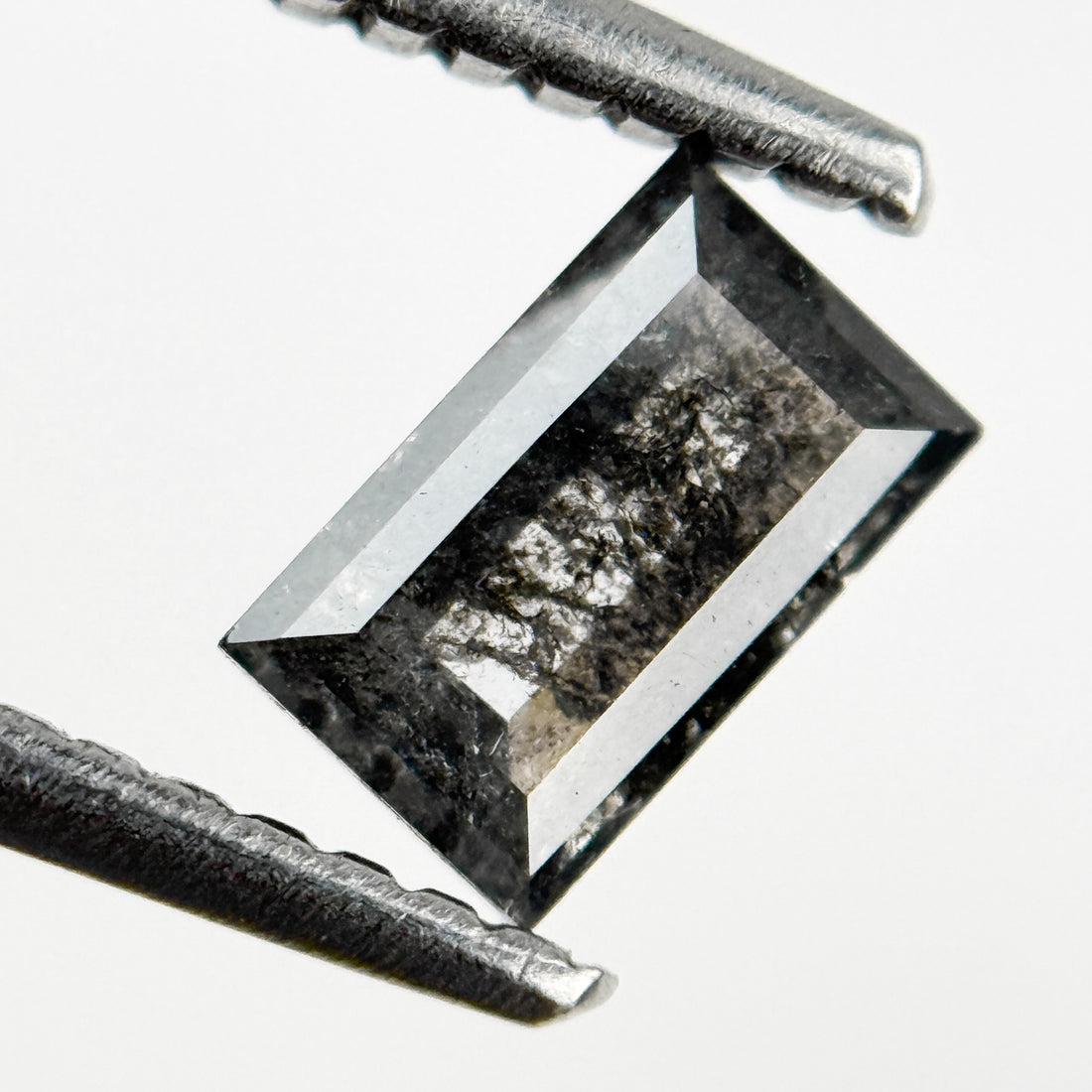 0.55 Ct Baguette Rose Cut Grey Natural Galaxy Diamond