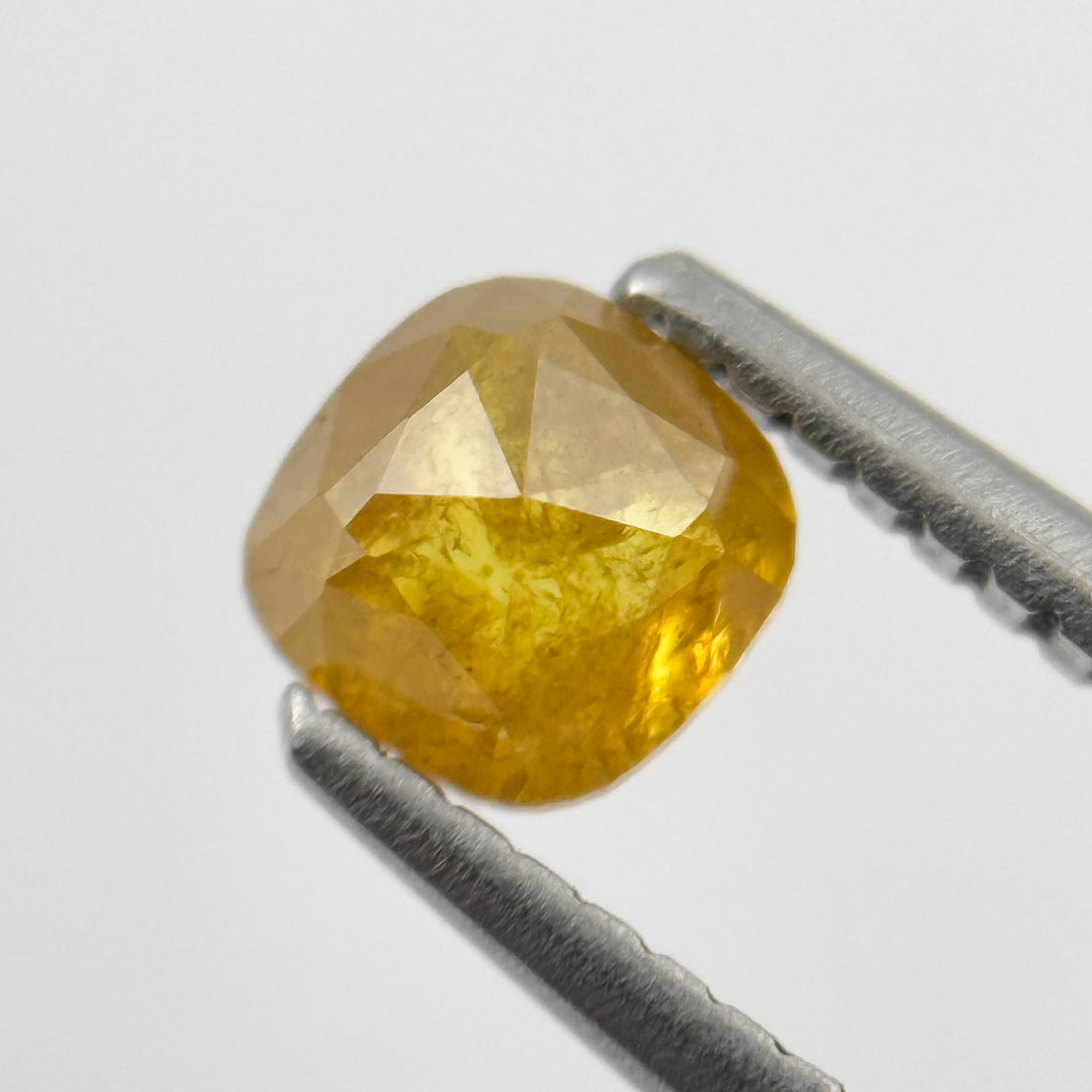 0.64 Ct Cushion Rose Cut Yellow Natural Salt and Pepper Diamond
