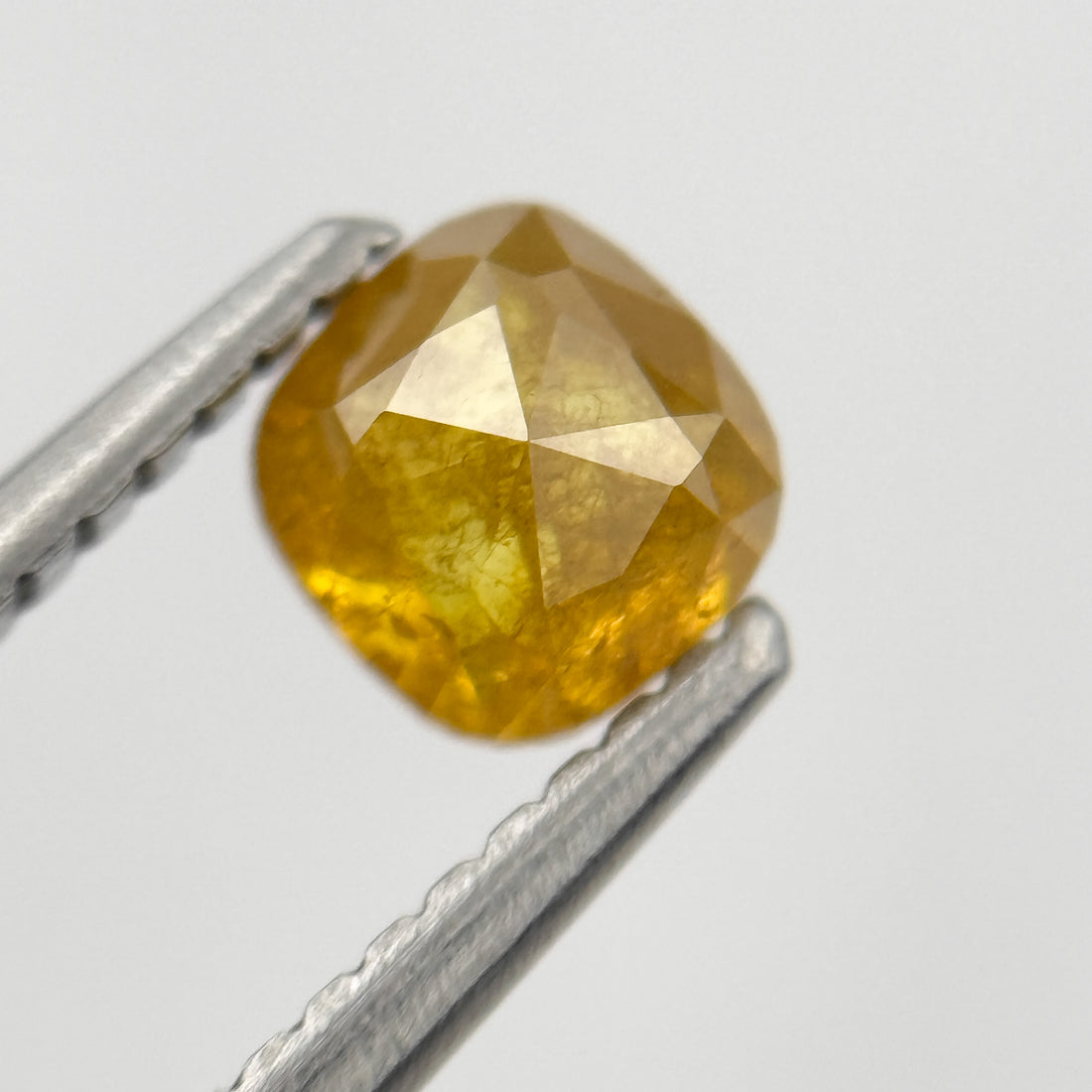 0.64 Ct Cushion Rose Cut Yellow Natural Salt and Pepper Diamond