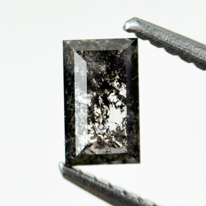 0.57 Ct Baguette Rose Cut Grey Salt and Pepper Natural Galaxy Diamond