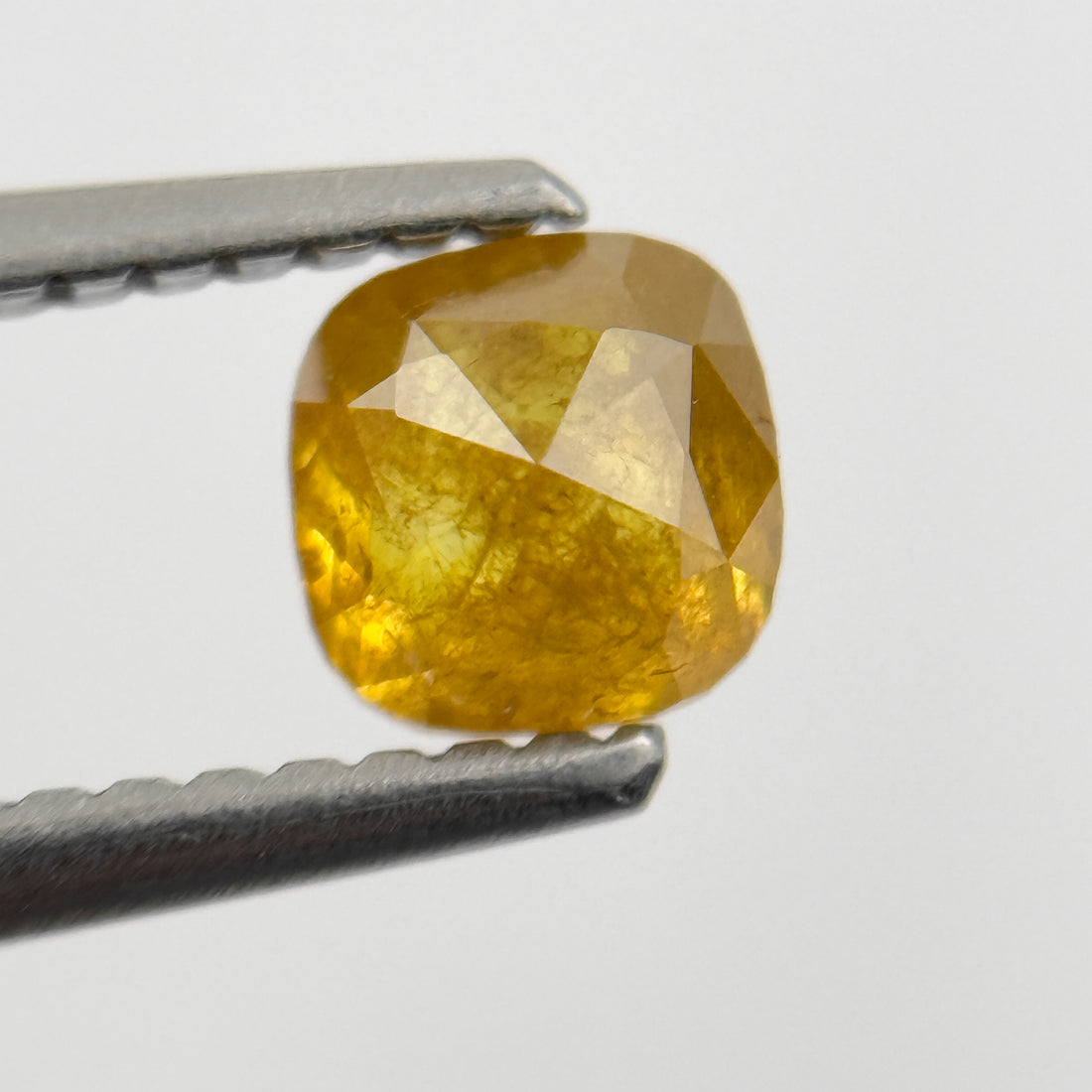 0.64 Ct Cushion Rose Cut Yellow Natural Salt and Pepper Diamond