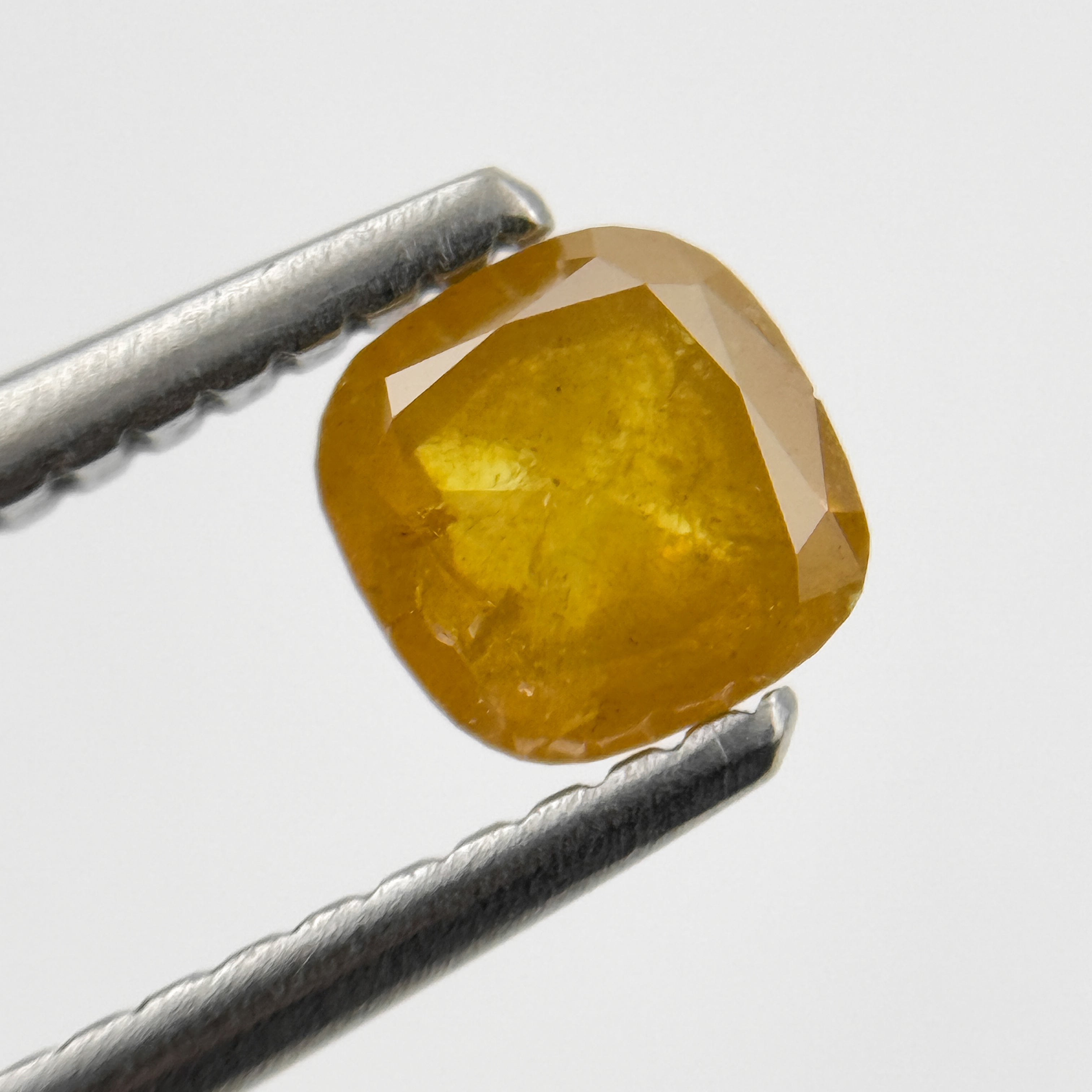 0.64 Ct Cushion Rose Cut Yellow Natural Salt and Pepper Diamond