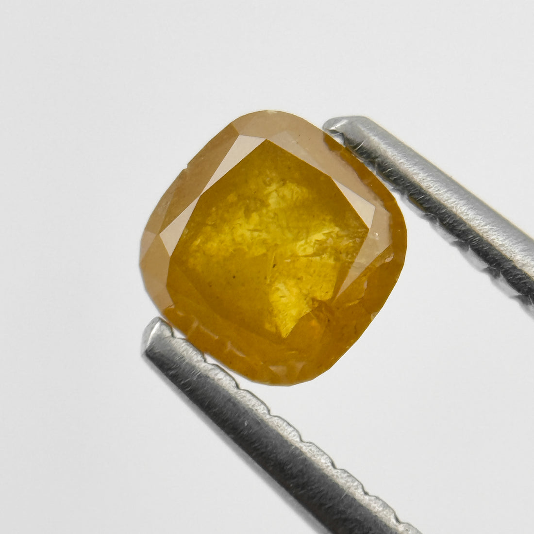 0.64 Ct Cushion Rose Cut Yellow Natural Salt and Pepper Diamond