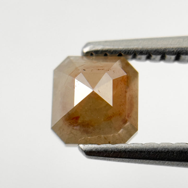 0.92 Ct Octagon Rose Cut Red Natural Salt and Pepper Diamond