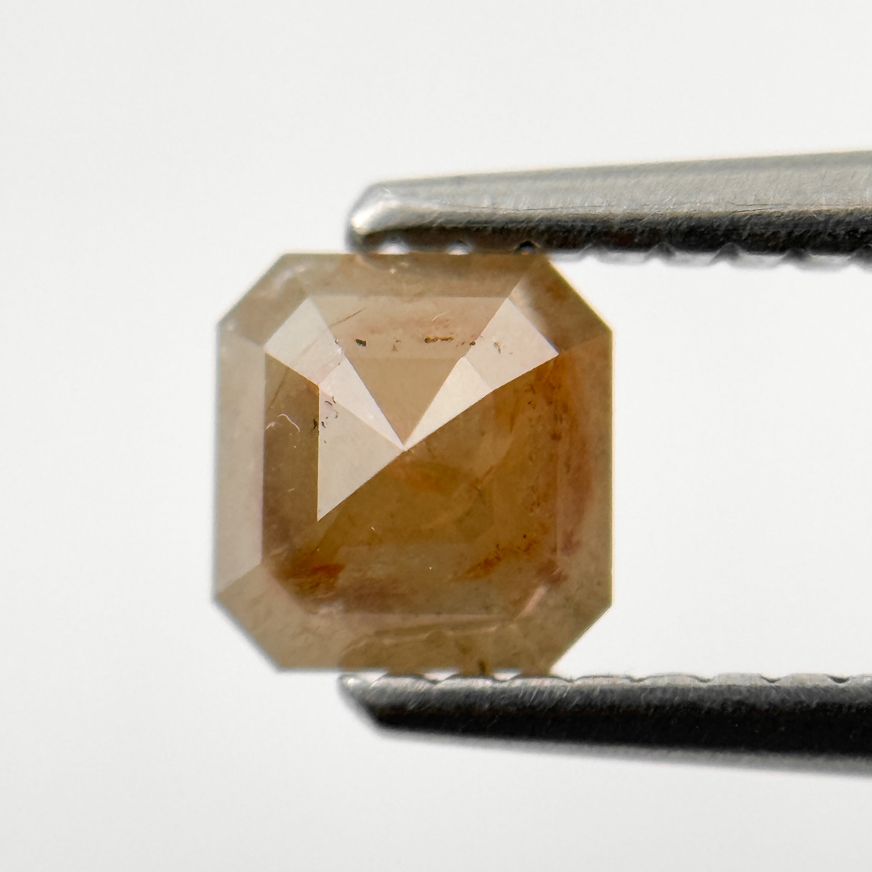 0.92 Ct Octagon Rose Cut Red Natural Salt and Pepper Diamond