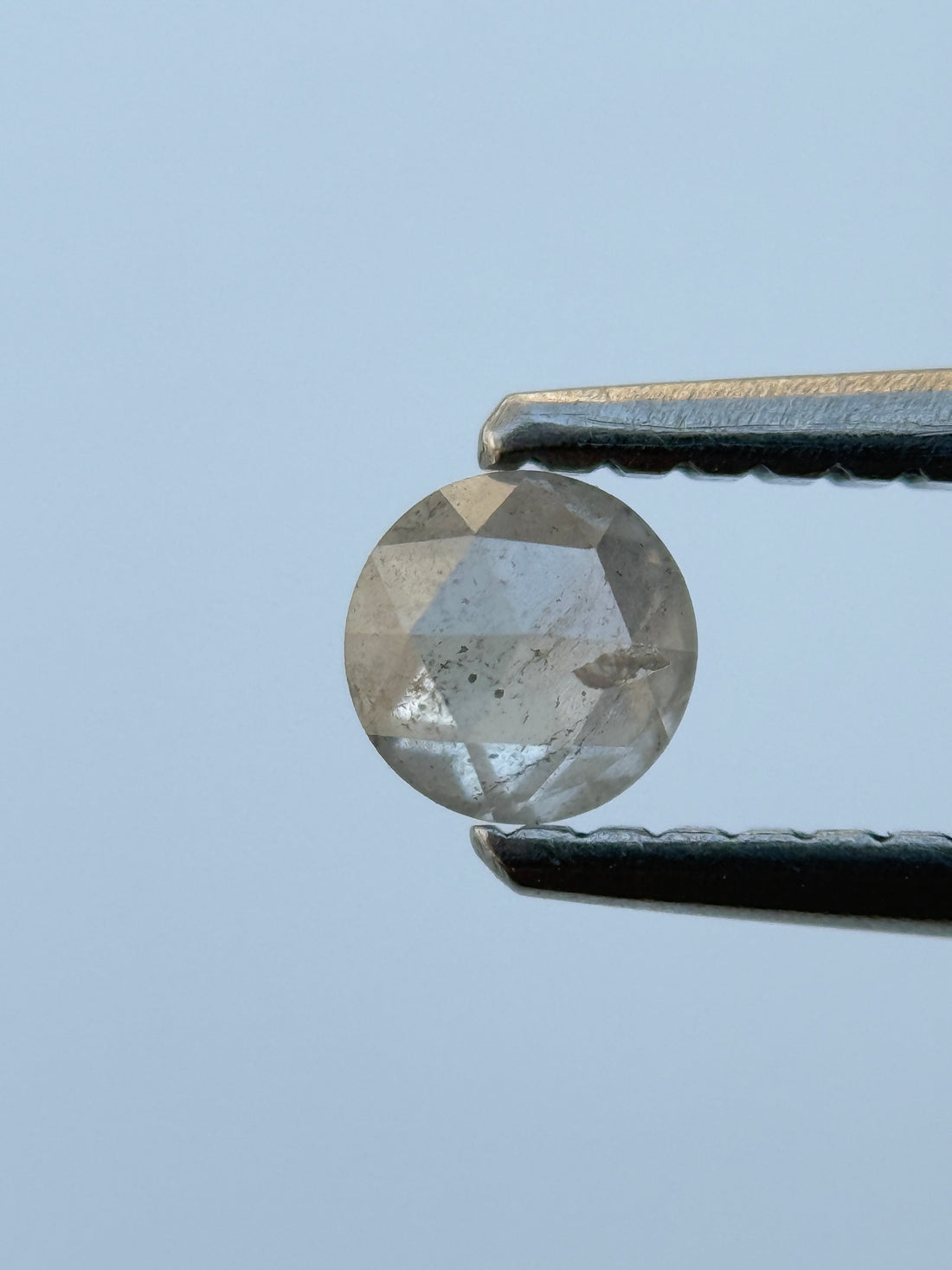 0.28 Ct Round Rose Cut White Natural Salt and Pepper Diamond