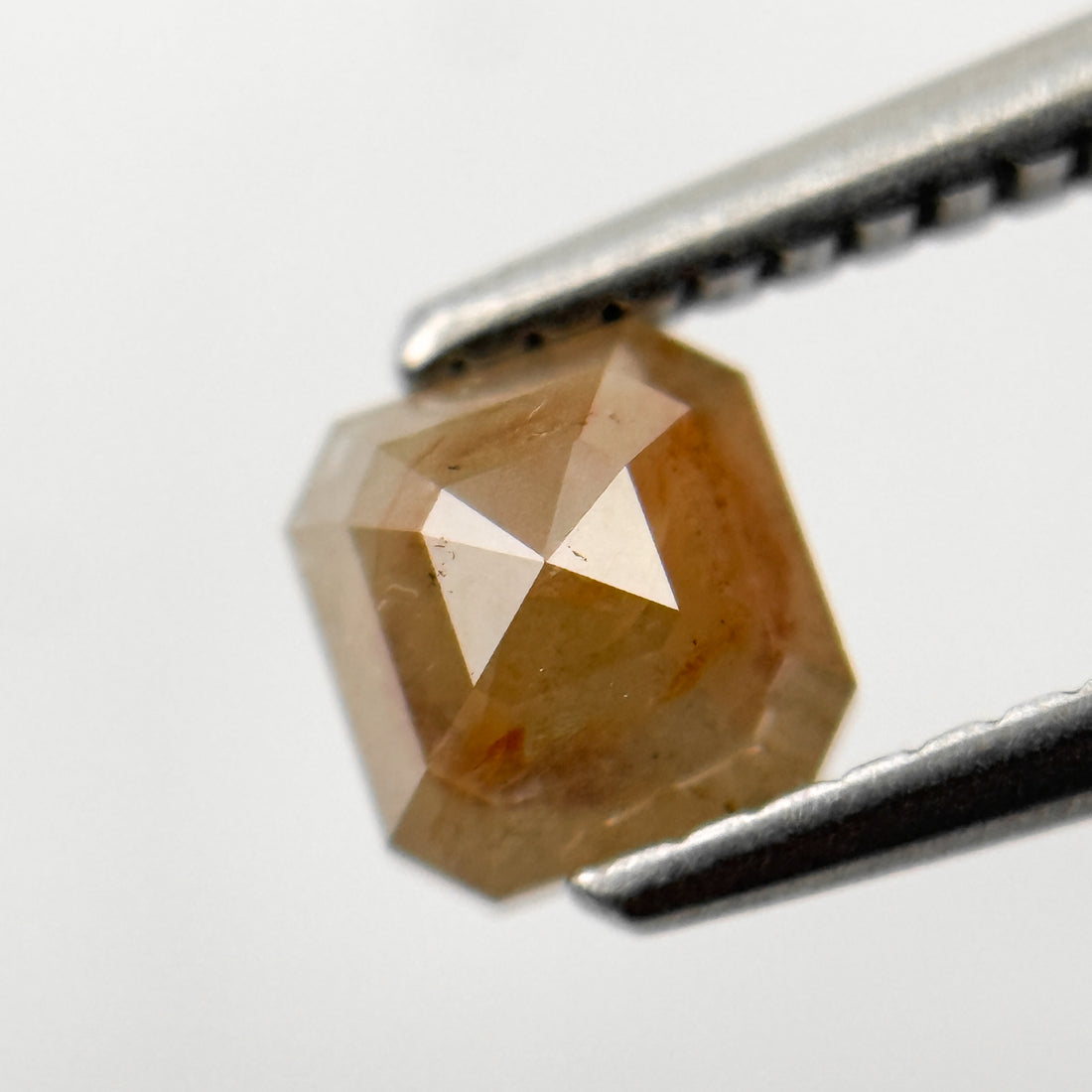 0.92 Ct Octagon Rose Cut Red Natural Salt and Pepper Diamond