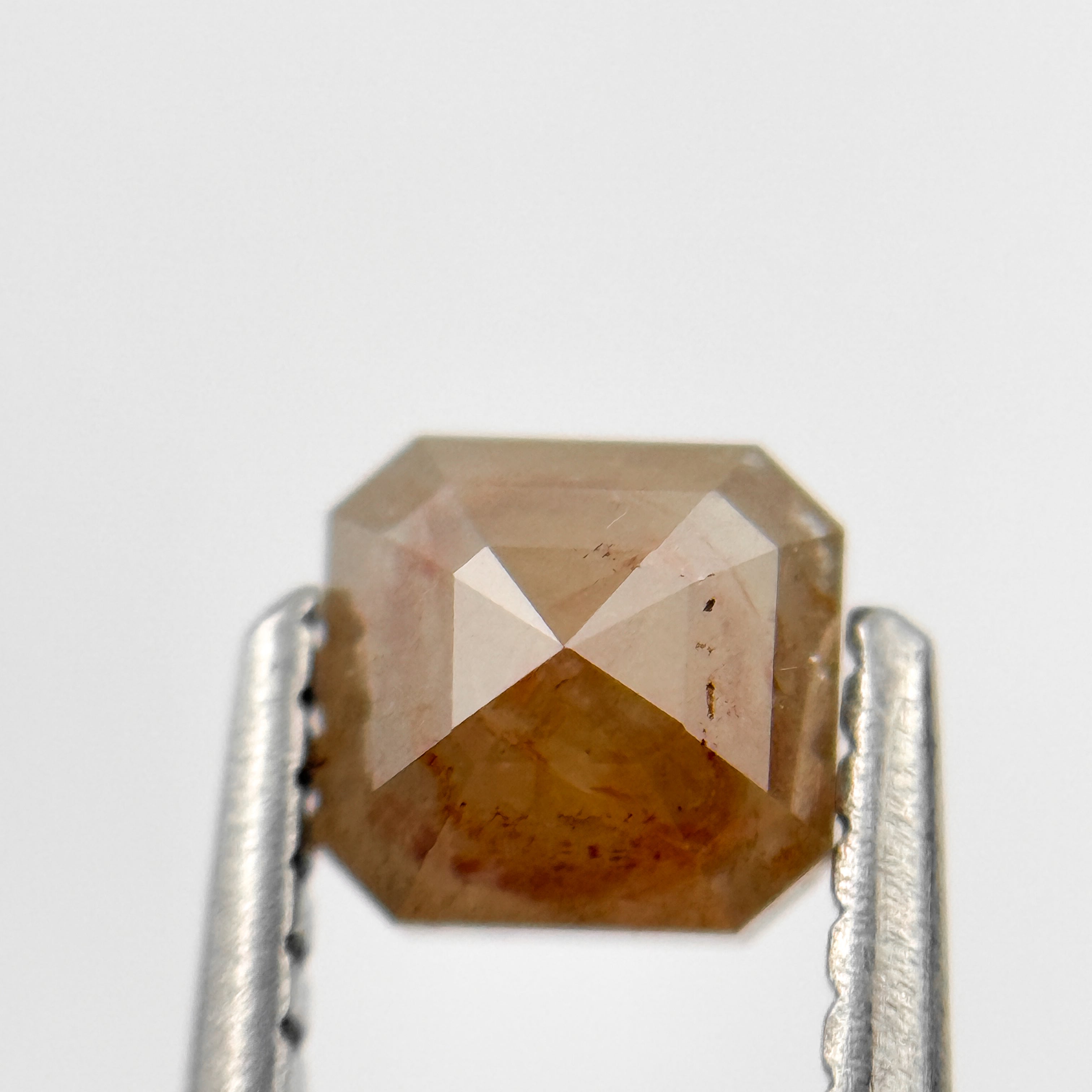 0.92 Ct Octagon Rose Cut Red Natural Salt and Pepper Diamond