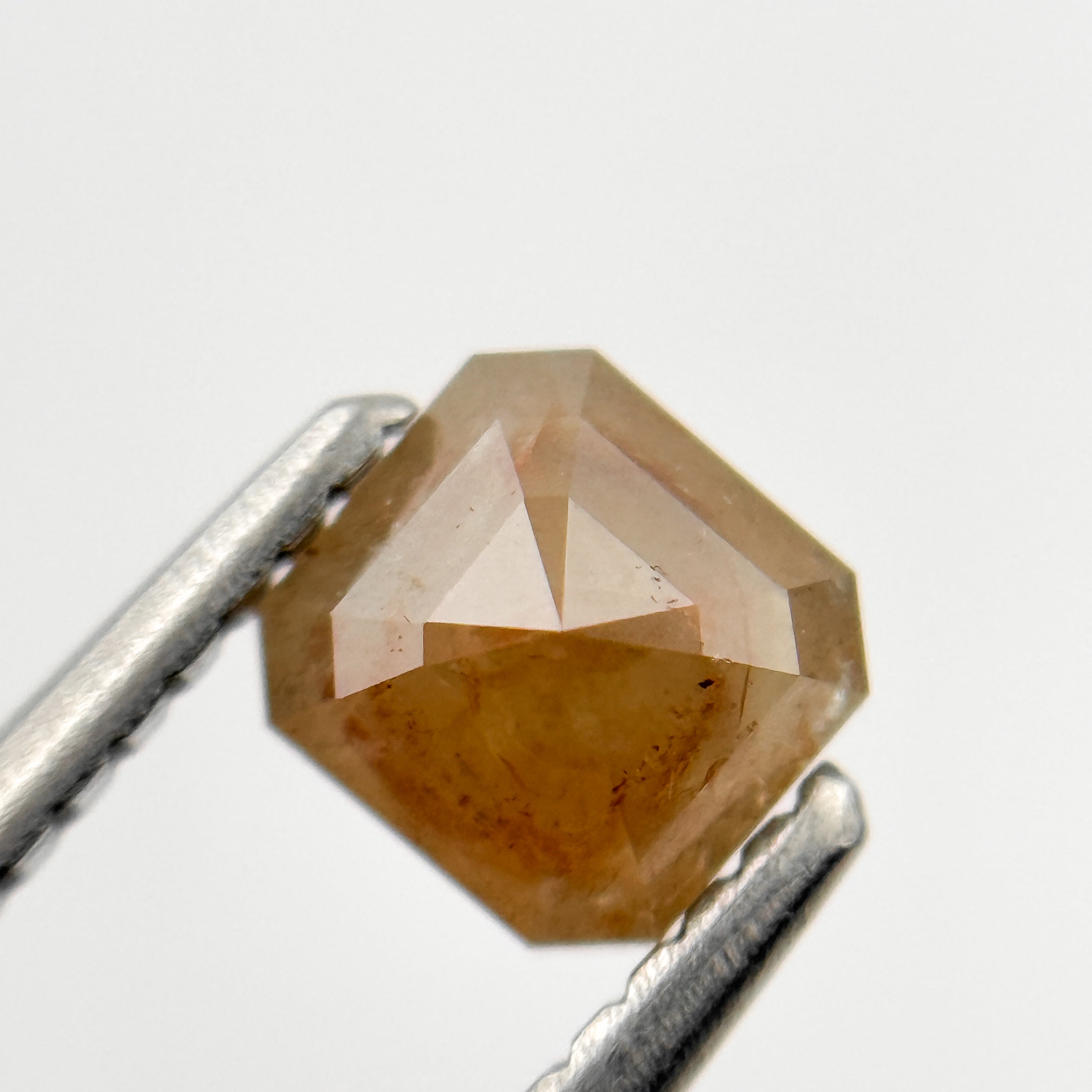 0.92 Ct Octagon Rose Cut Red Natural Salt and Pepper Diamond