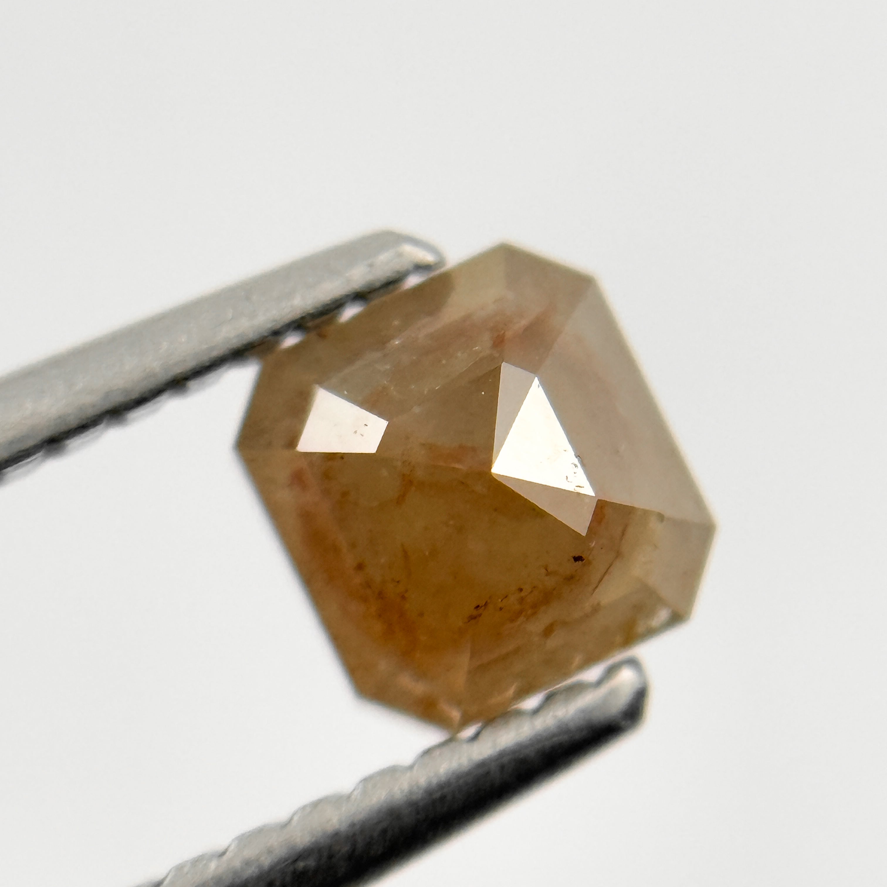 0.92 Ct Octagon Rose Cut Red Natural Salt and Pepper Diamond