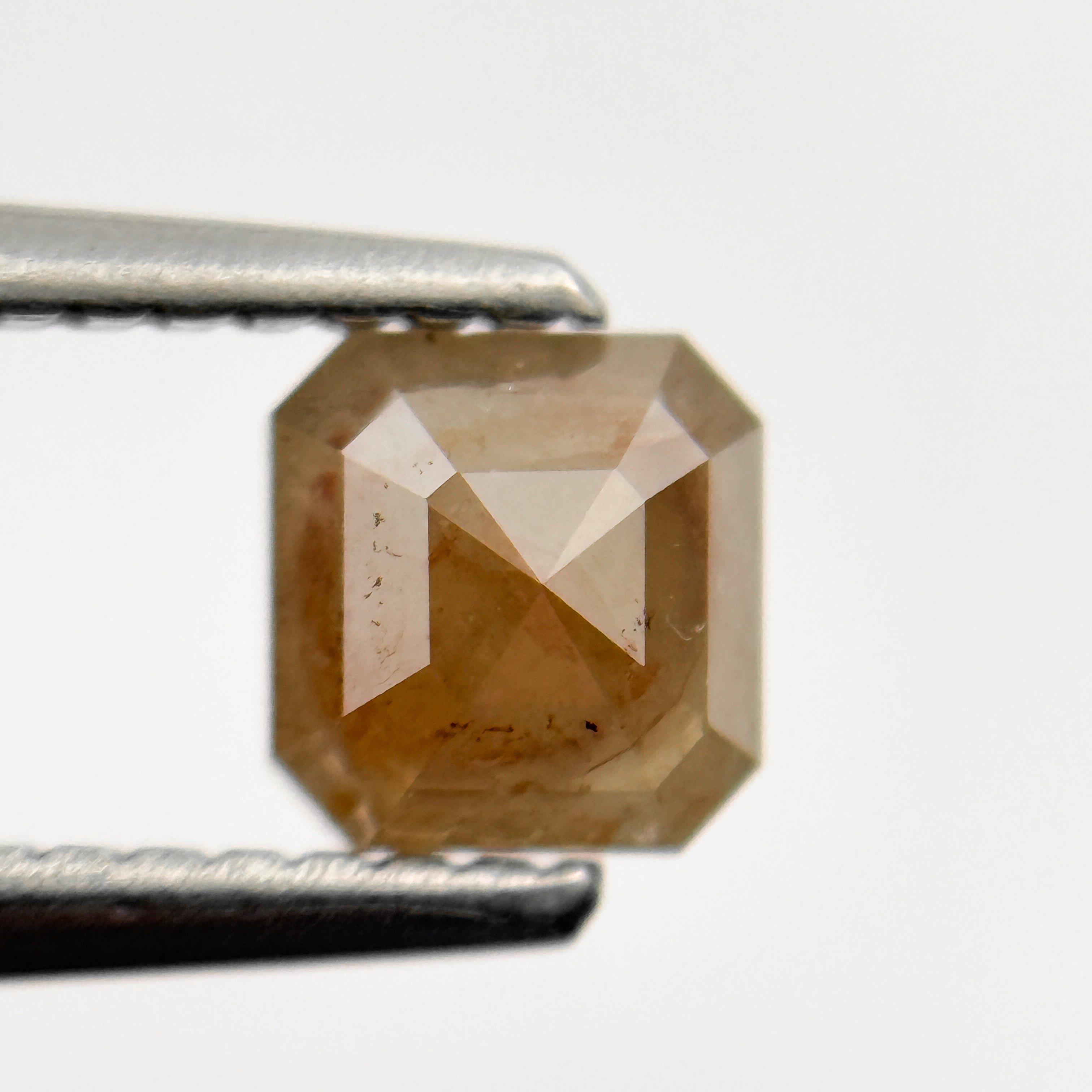 0.92 Ct Octagon Rose Cut Red Natural Salt and Pepper Diamond