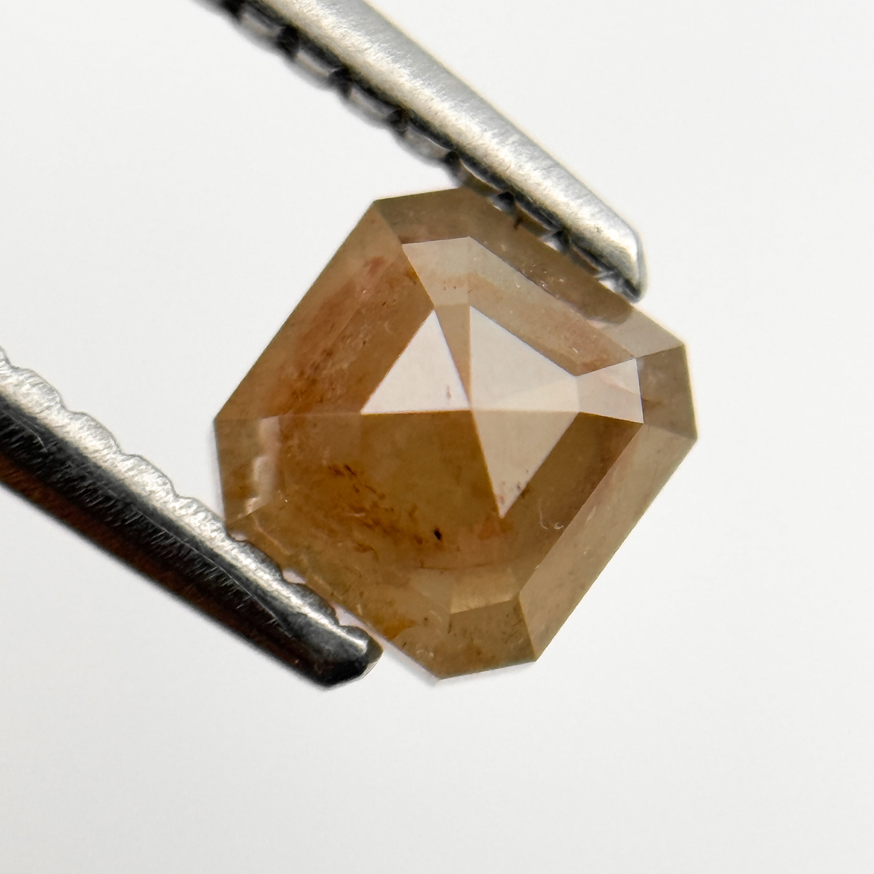 0.92 Ct Octagon Rose Cut Red Natural Salt and Pepper Diamond