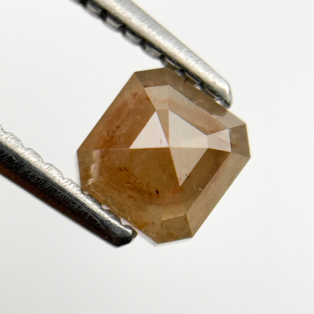 0.92 Ct Octagon Rose Cut Red Natural Salt and Pepper Diamond