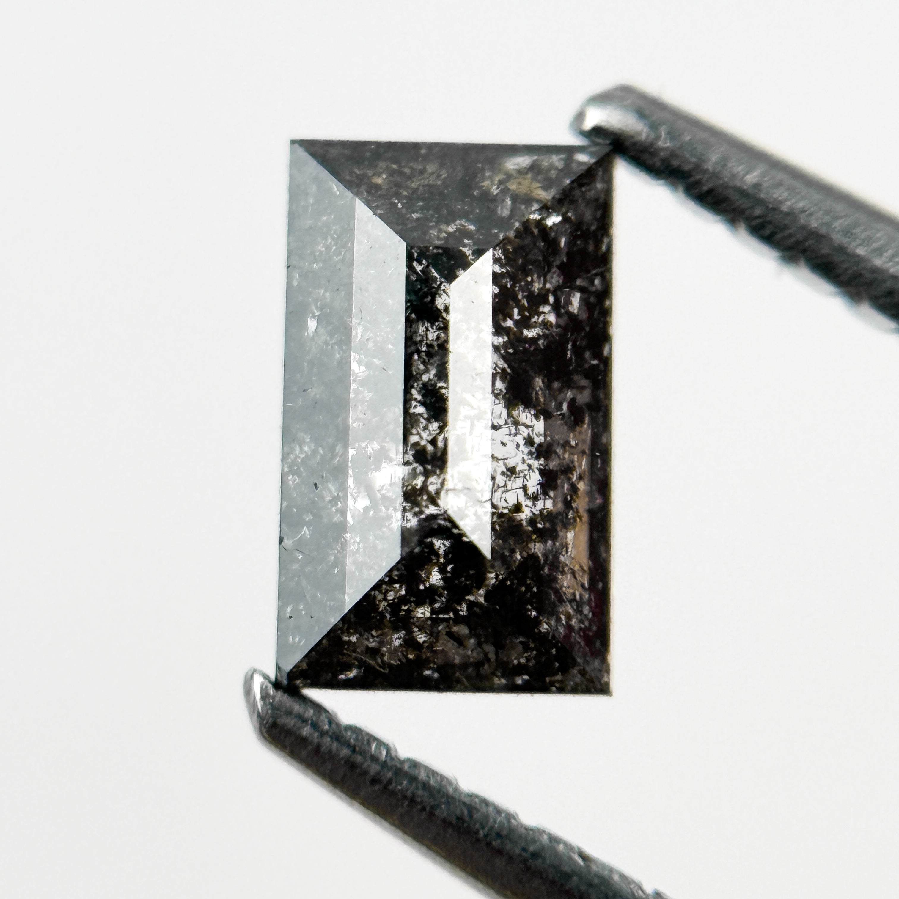 0.56 Ct Baguette Rose Cut Grey Natural Galaxy Diamond