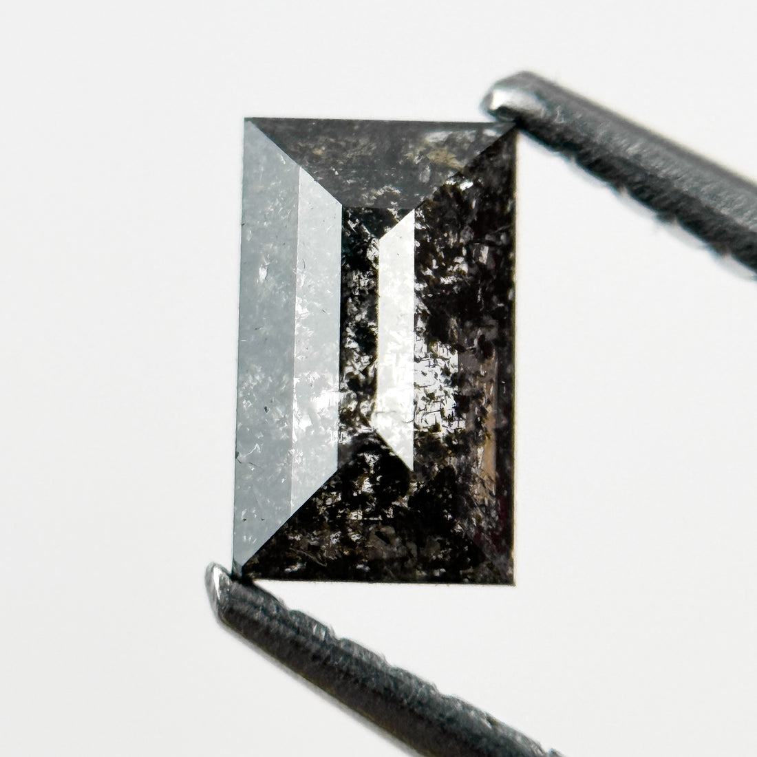 0.56 Ct Baguette Rose Cut Grey Natural Galaxy Diamond