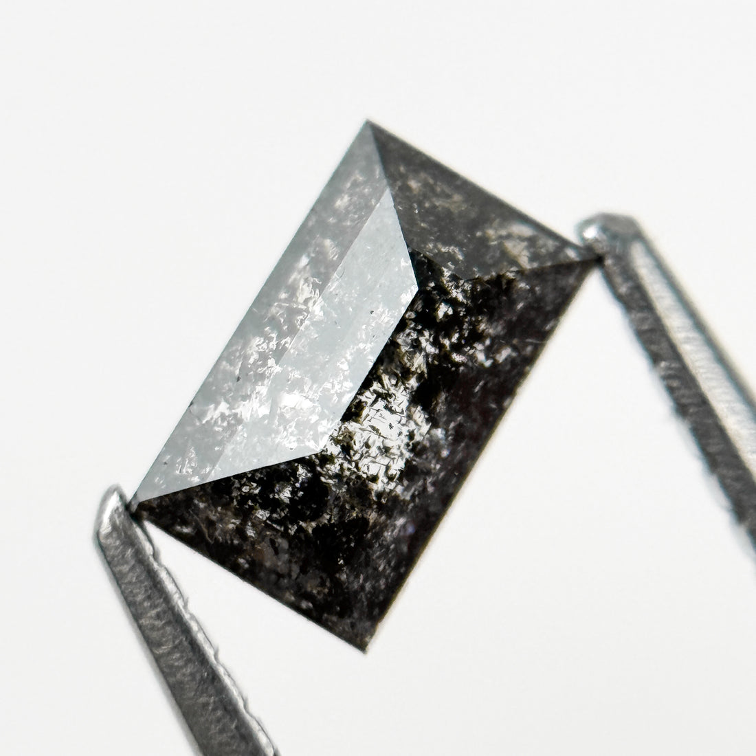 0.56 Ct Baguette Rose Cut Grey Natural Galaxy Diamond