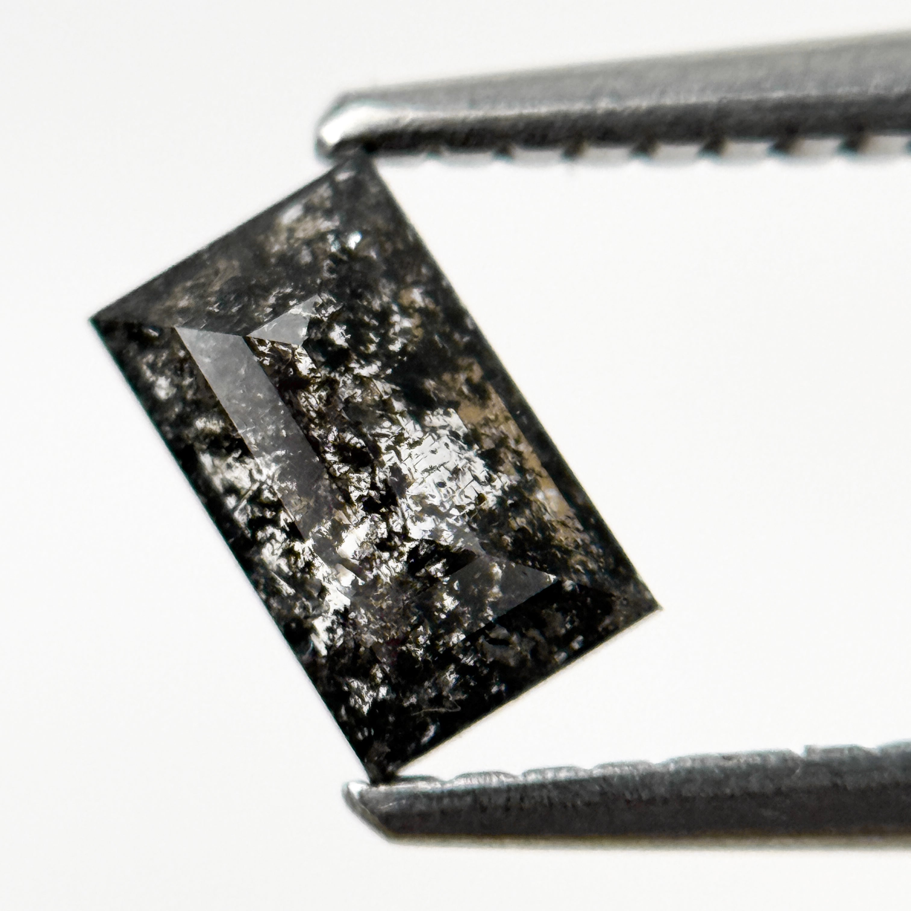 0.56 Ct Baguette Rose Cut Grey Natural Galaxy Diamond