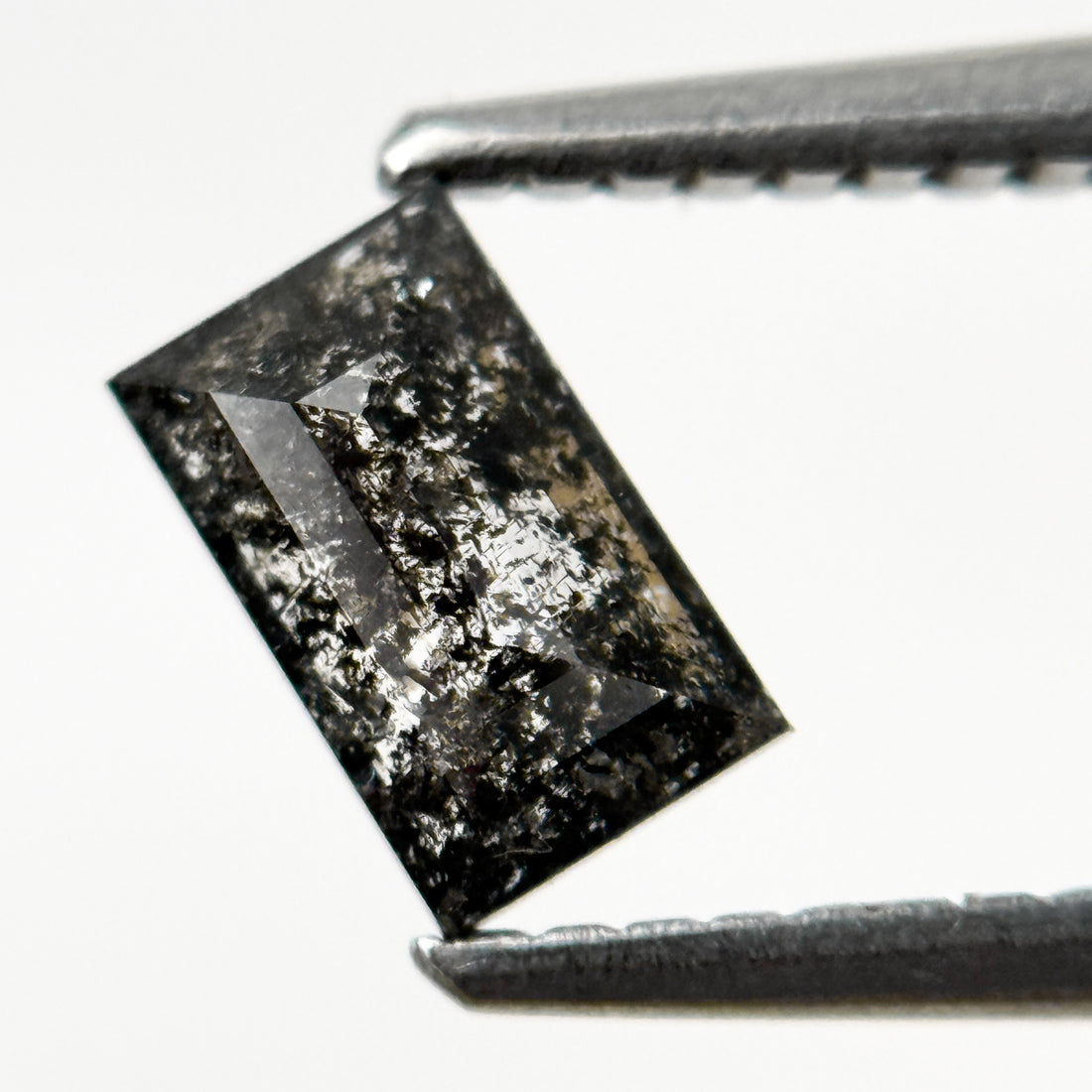 0.56 Ct Baguette Rose Cut Grey Natural Galaxy Diamond