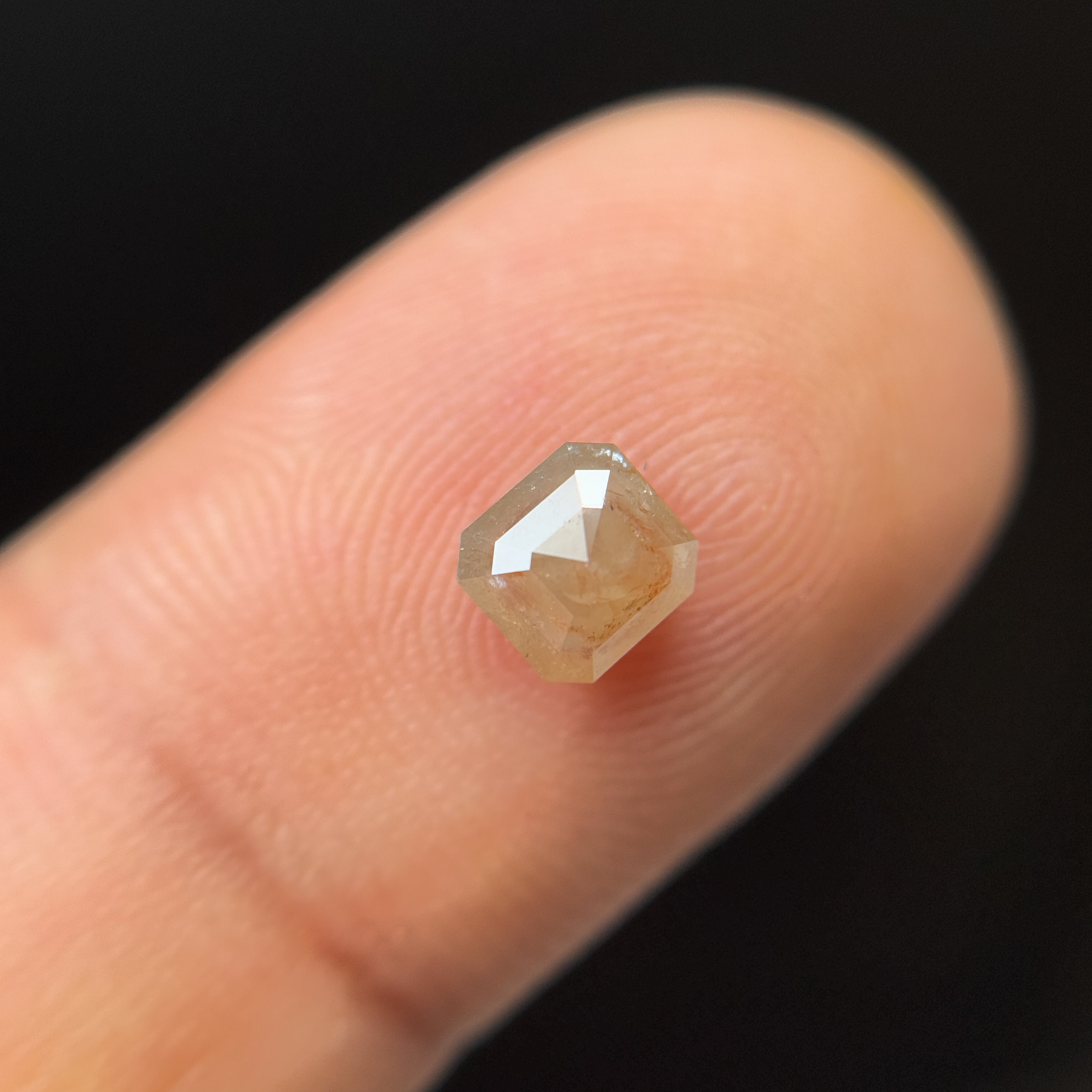 0.92 Ct Octagon Rose Cut Red Natural Salt and Pepper Diamond