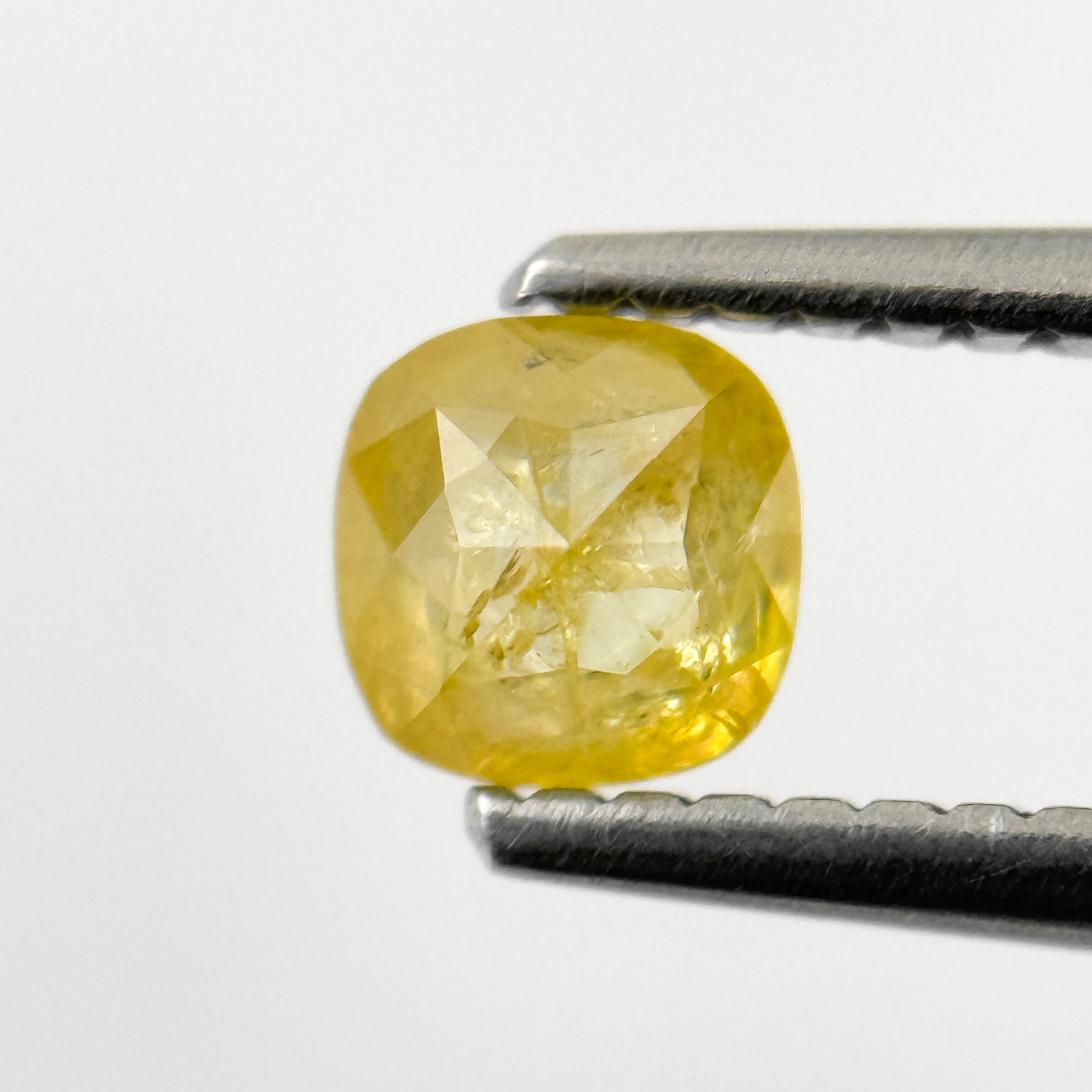 0.54 Ct Cushion Rose Cut Yellow Natural Salt and Pepper Diamond