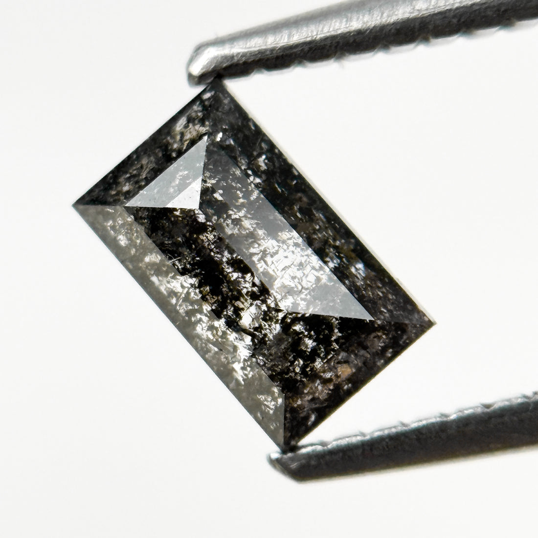 0.56 Ct Baguette Rose Cut Grey Natural Galaxy Diamond