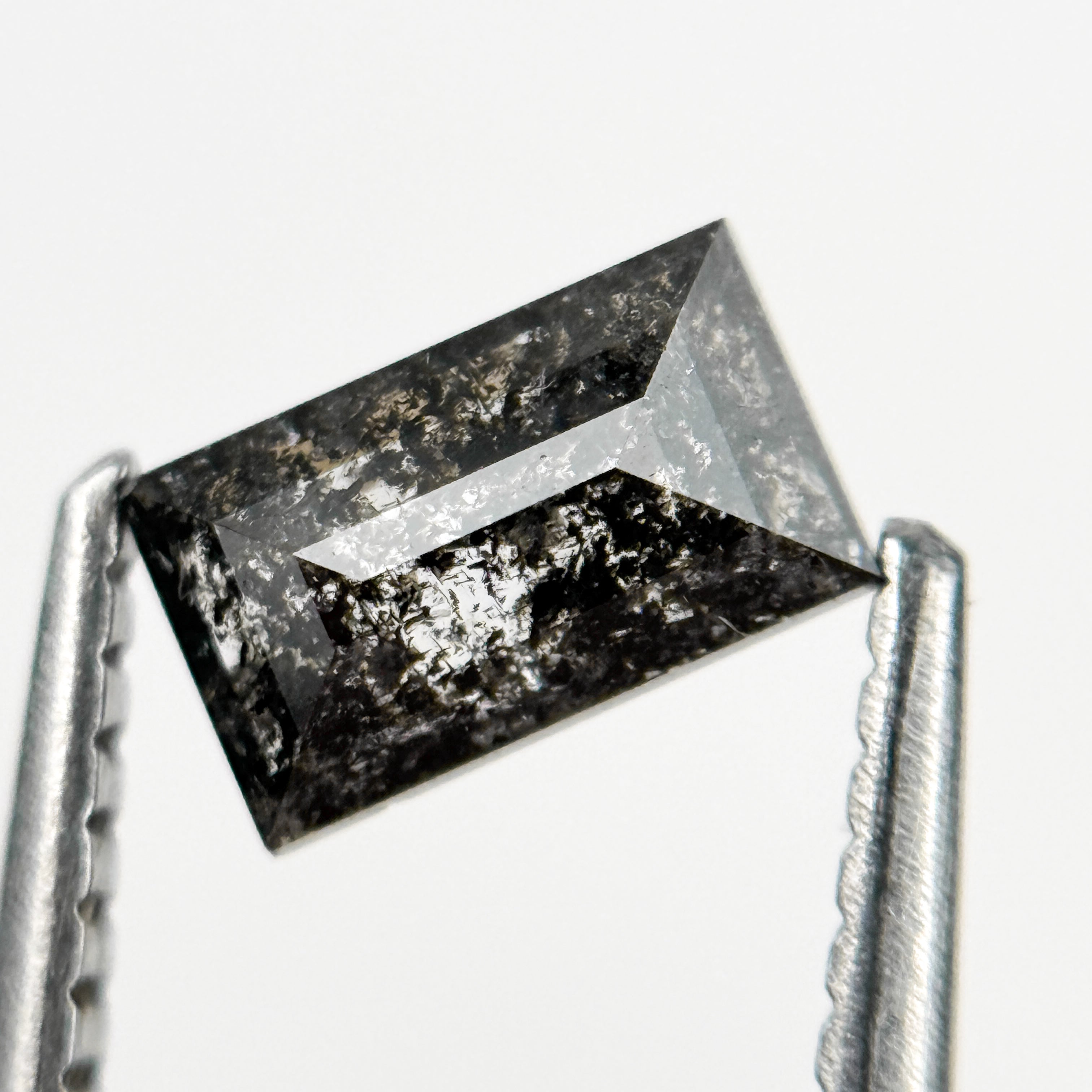 0.56 Ct Baguette Rose Cut Grey Natural Galaxy Diamond