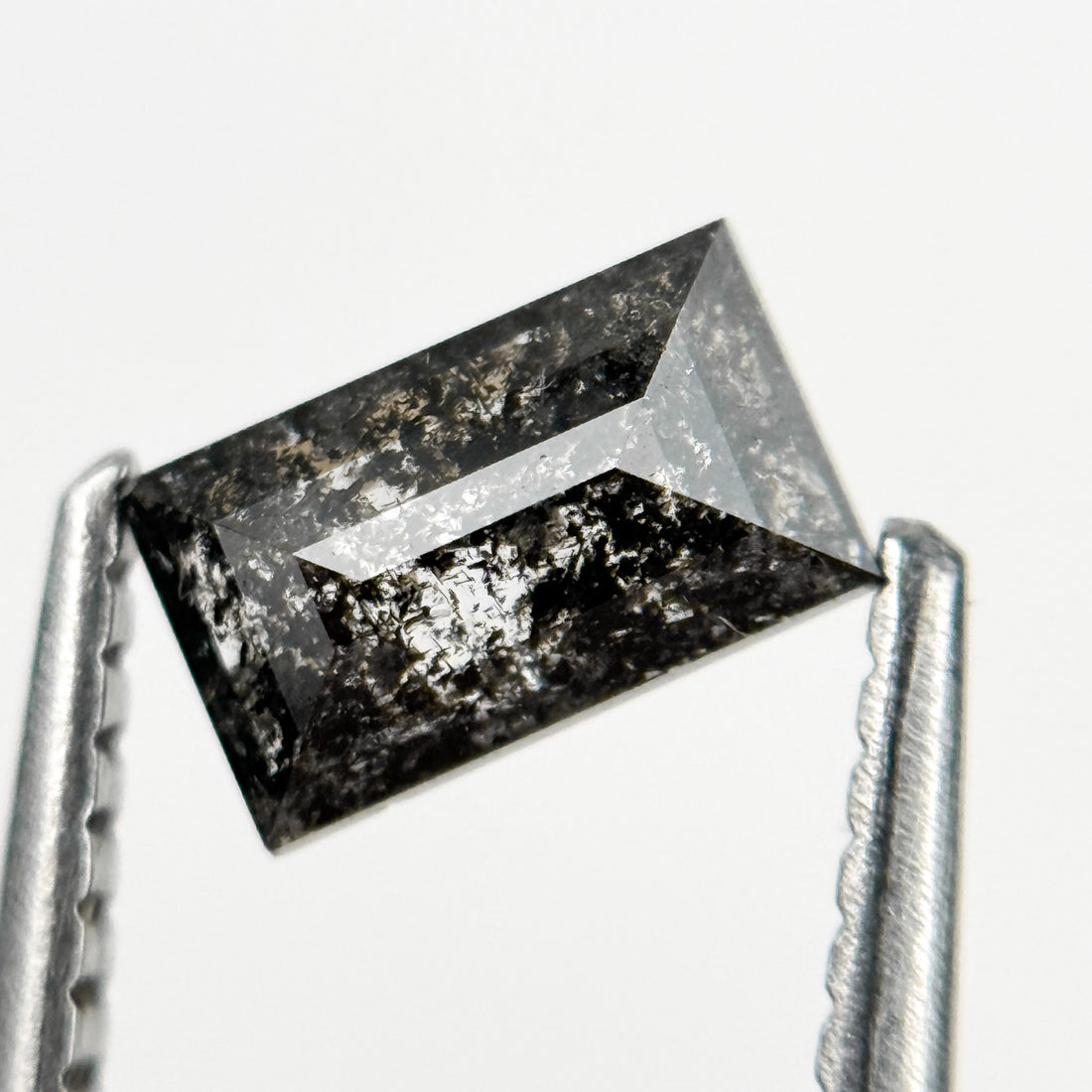 0.56 Ct Baguette Rose Cut Grey Natural Galaxy Diamond