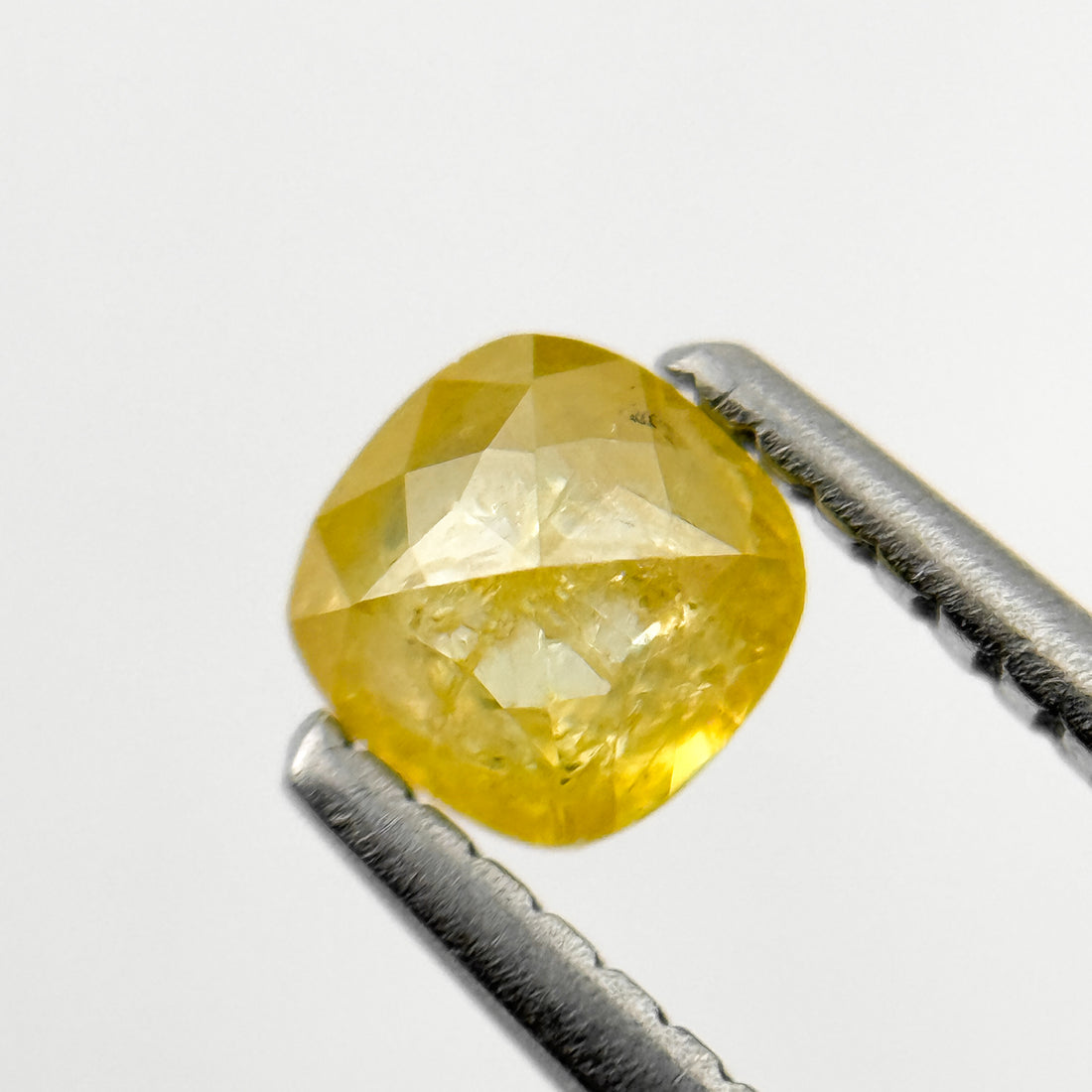 0.54 Ct Cushion Rose Cut Yellow Natural Salt and Pepper Diamond