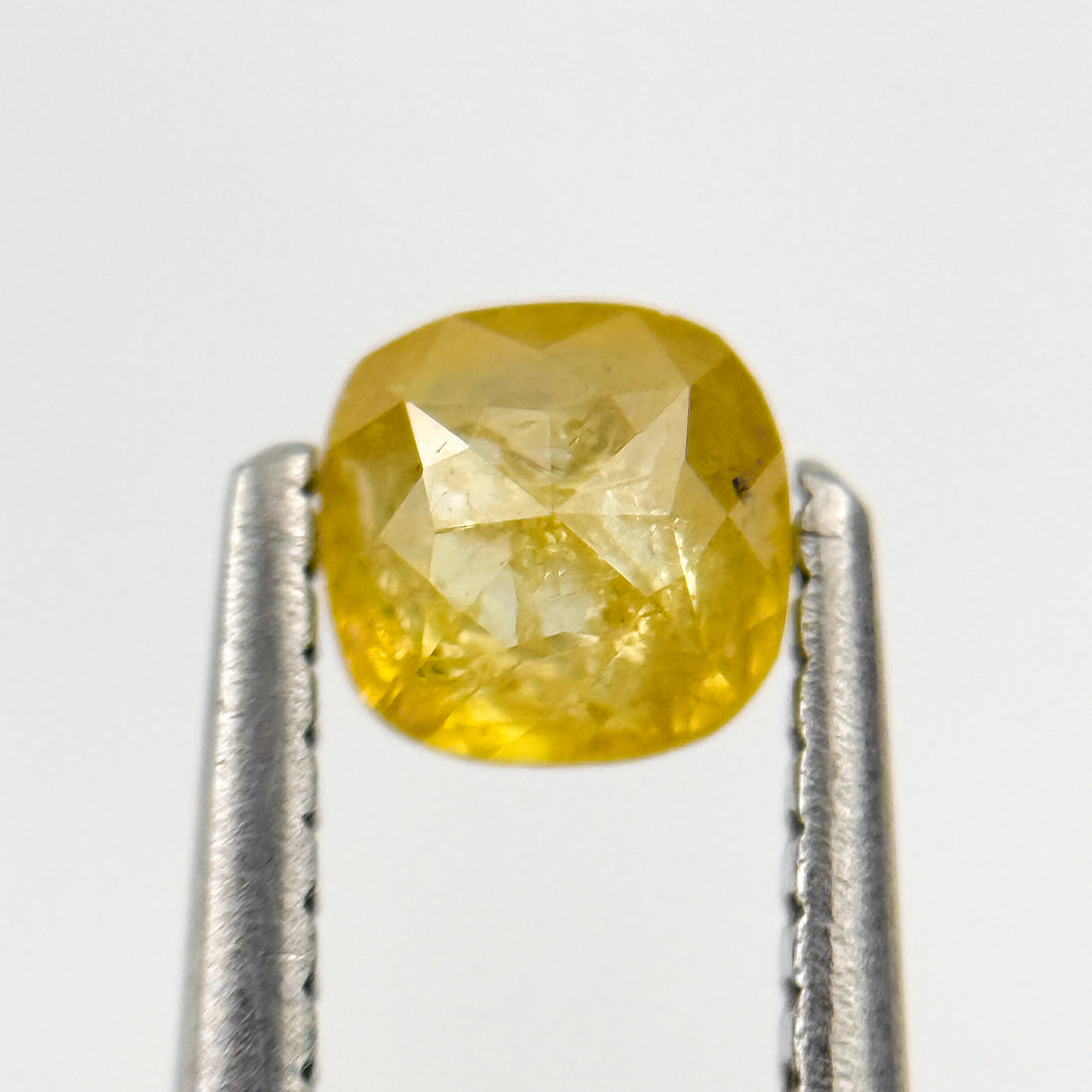 0.54 Ct Cushion Rose Cut Yellow Natural Salt and Pepper Diamond