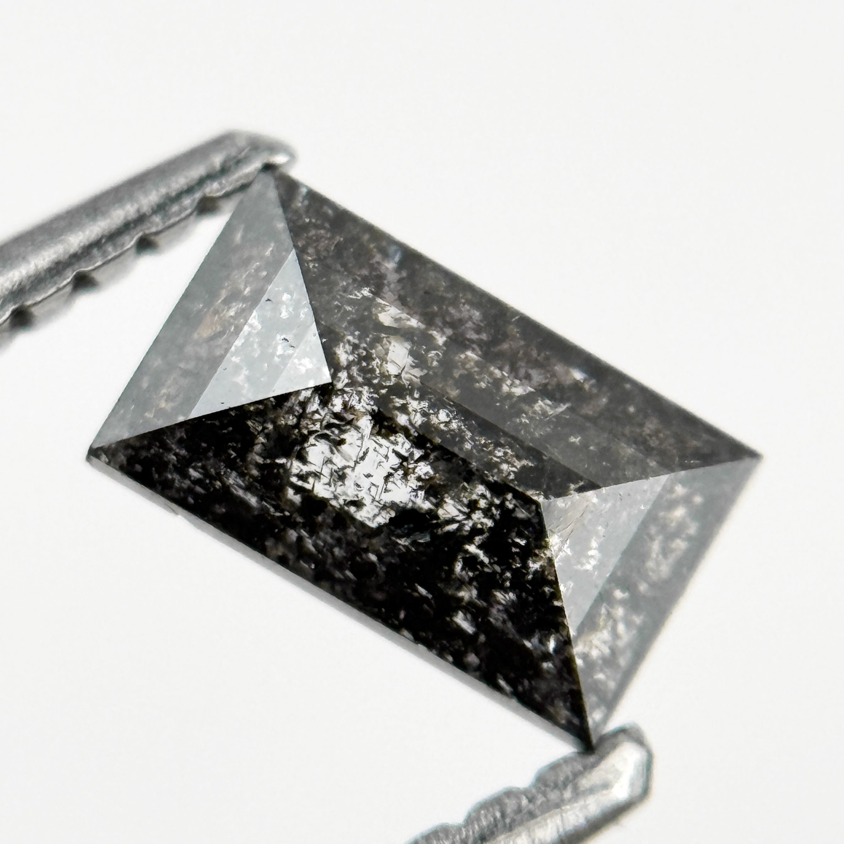 0.56 Ct Baguette Rose Cut Grey Natural Galaxy Diamond