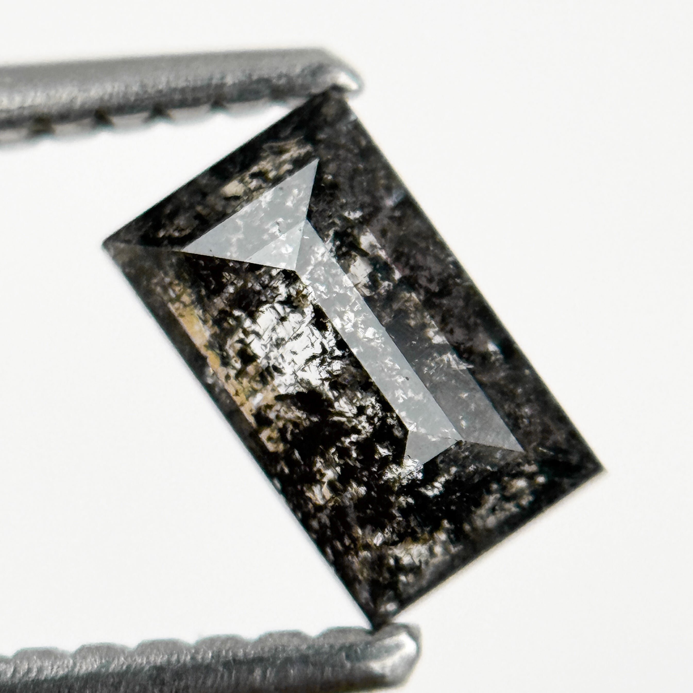 0.56 Ct Baguette Rose Cut Grey Natural Galaxy Diamond
