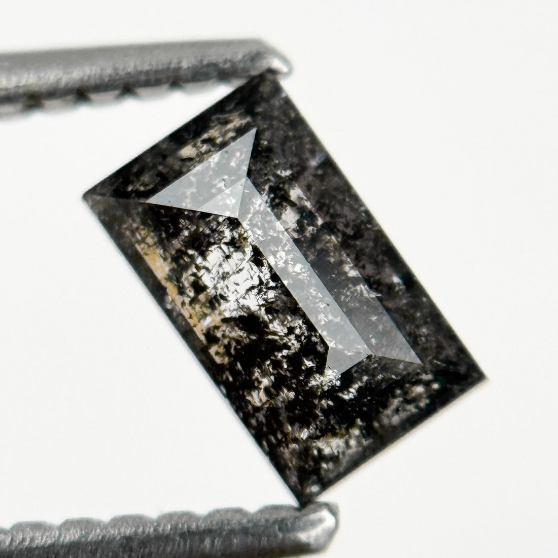 0.56 Ct Baguette Rose Cut Grey Natural Galaxy Diamond