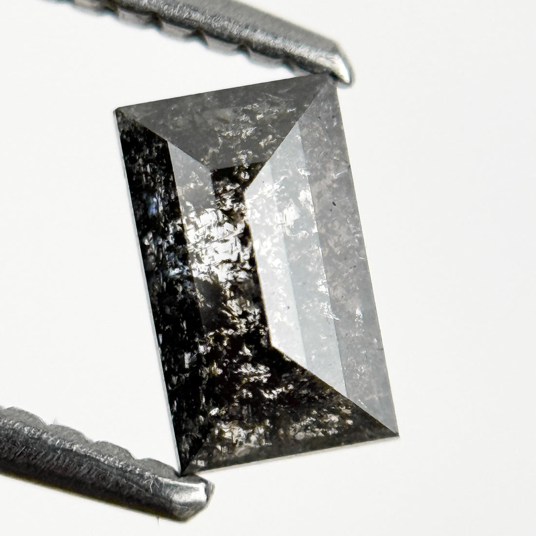 0.56 Ct Baguette Rose Cut Grey Natural Galaxy Diamond