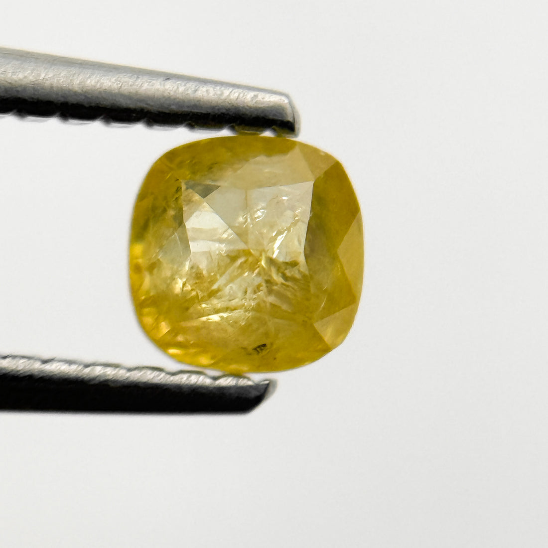 0.54 Ct Cushion Rose Cut Yellow Natural Salt and Pepper Diamond