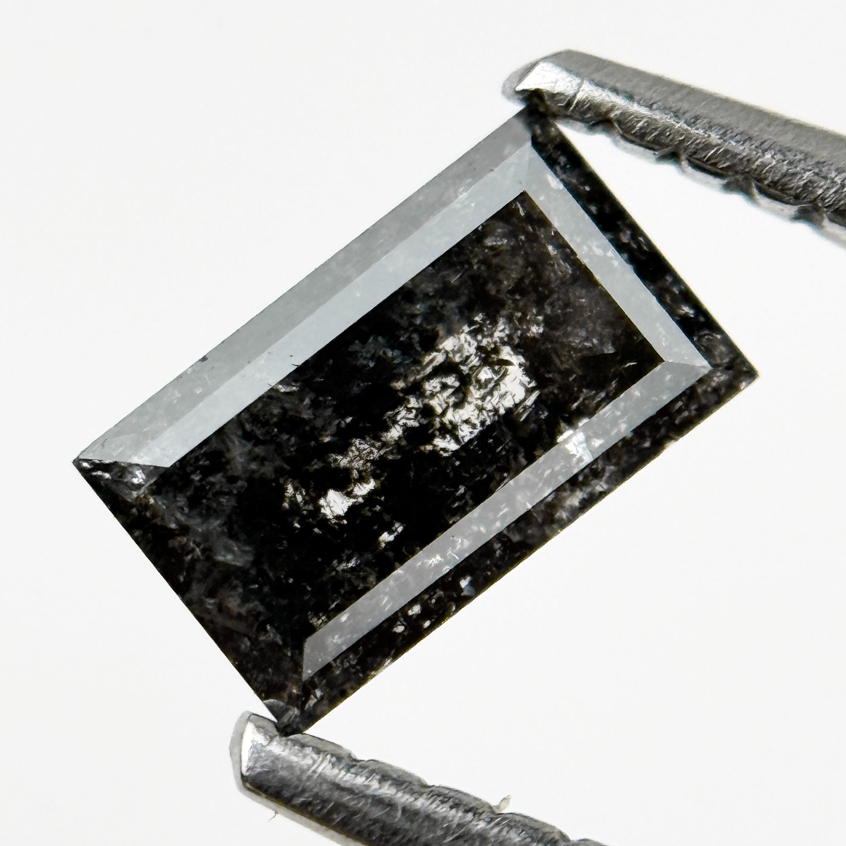 0.56 Ct Baguette Rose Cut Grey Natural Galaxy Diamond