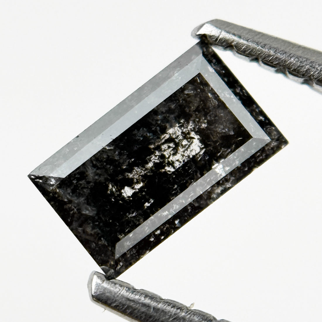0.56 Ct Baguette Rose Cut Grey Natural Galaxy Diamond
