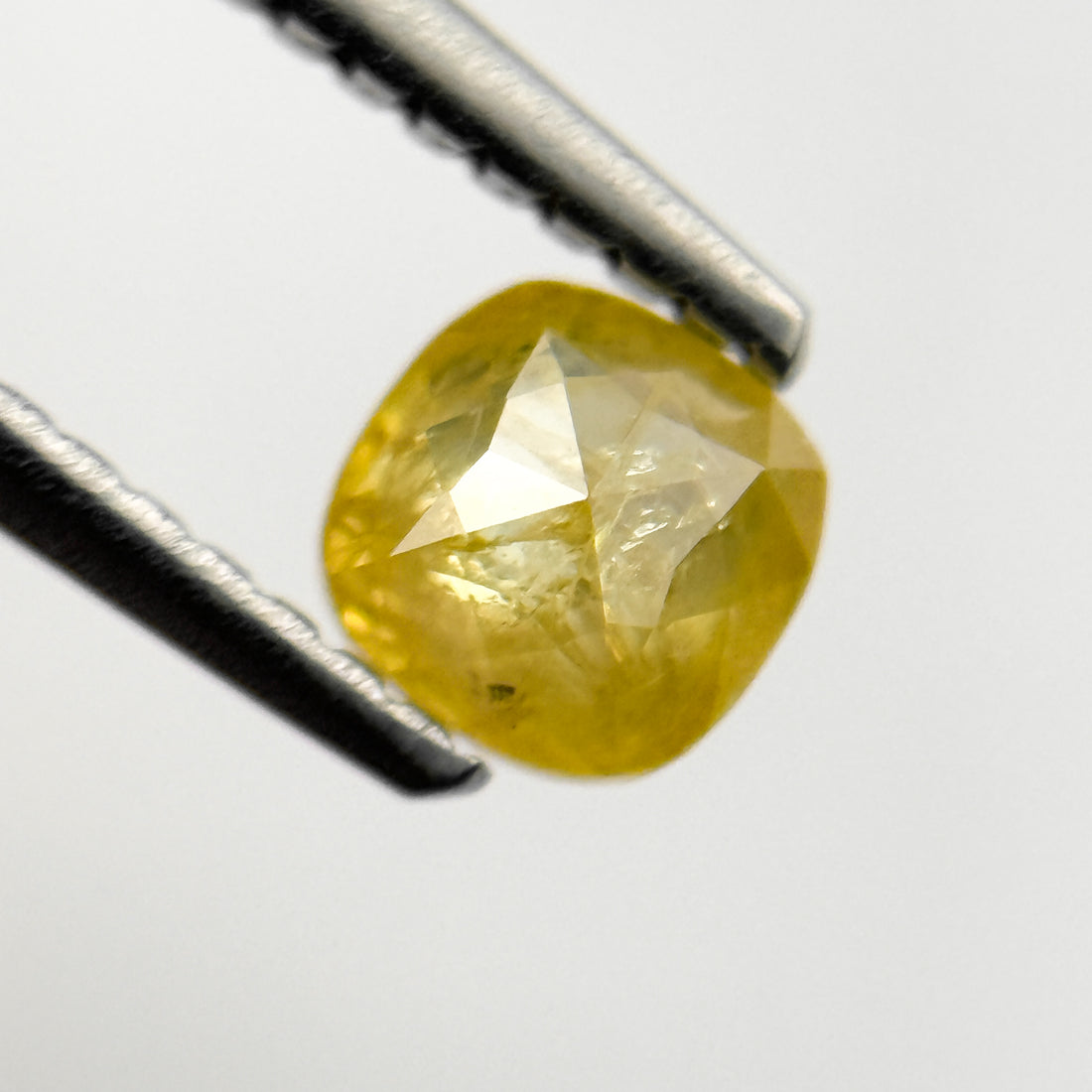 0.54 Ct Cushion Rose Cut Yellow Natural Salt and Pepper Diamond
