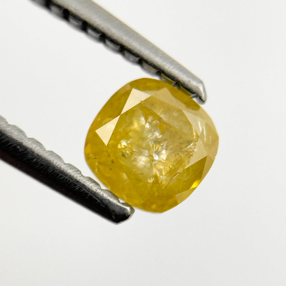 0.54 Ct Cushion Rose Cut Yellow Natural Salt and Pepper Diamond