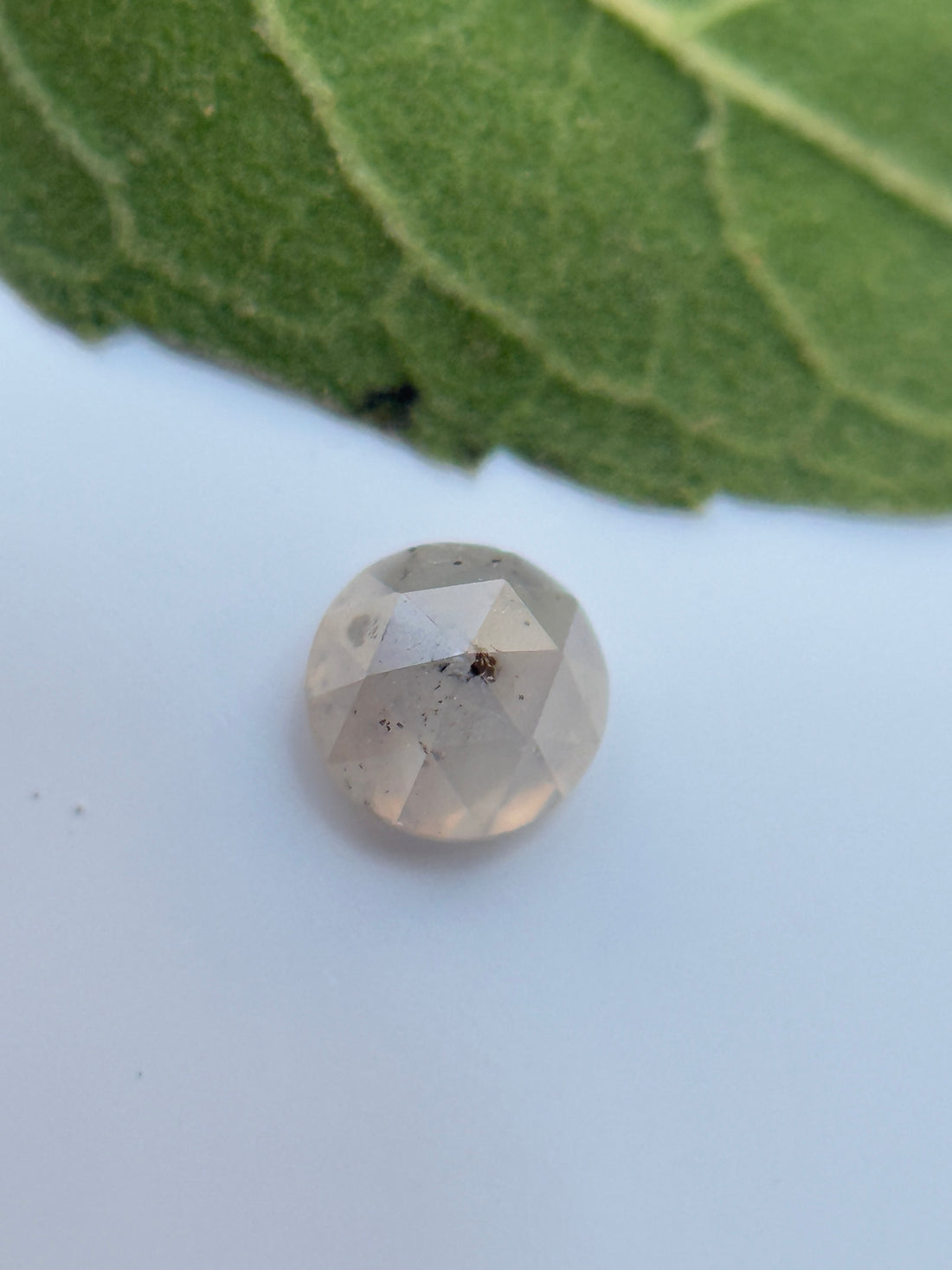 0.21 Ct Round Rose Cut ICY Grey Natural Salt and Pepper Diamond