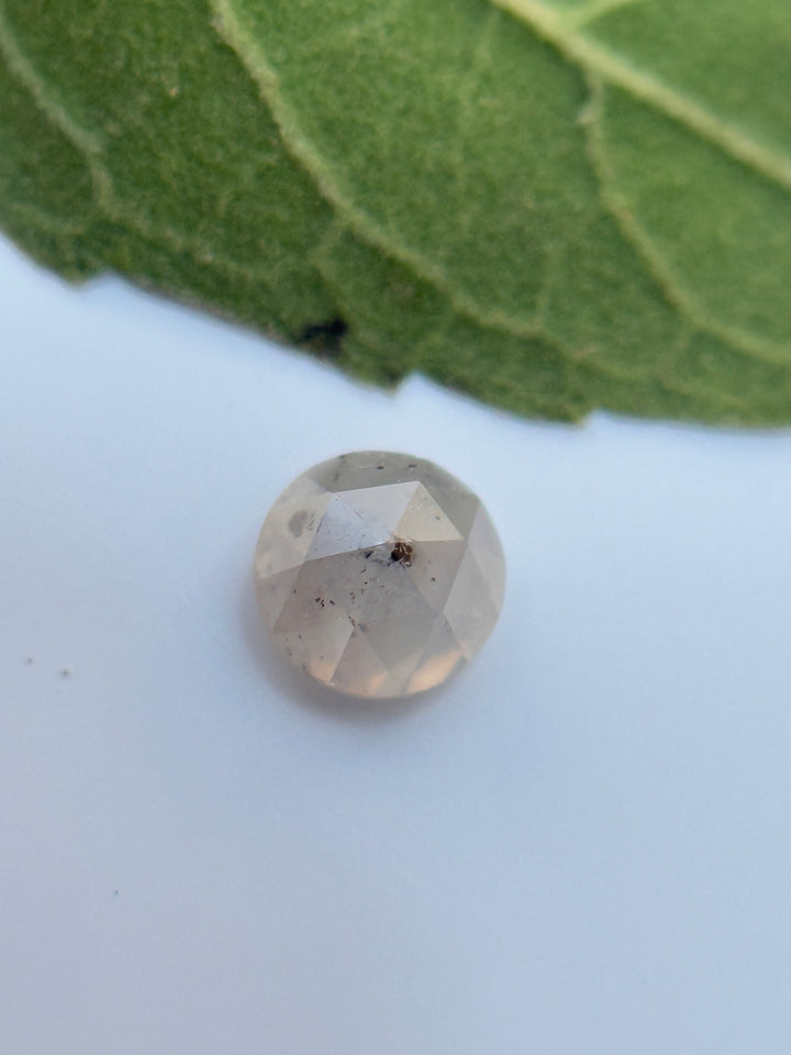 0.21 Ct Round Rose Cut ICY Grey Natural Salt and Pepper Diamond