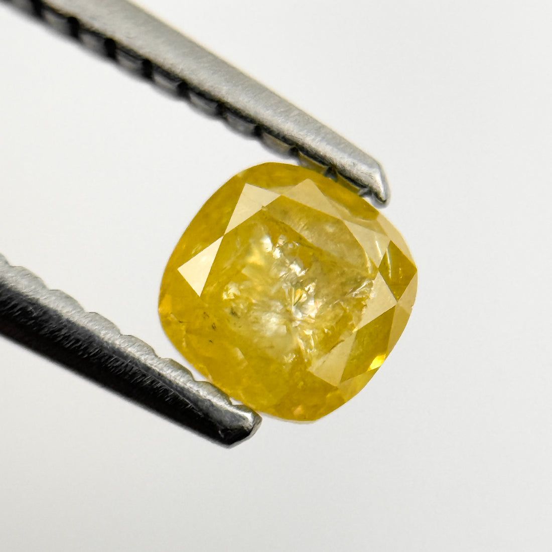 0.54 Ct Cushion Rose Cut Yellow Natural Salt and Pepper Diamond