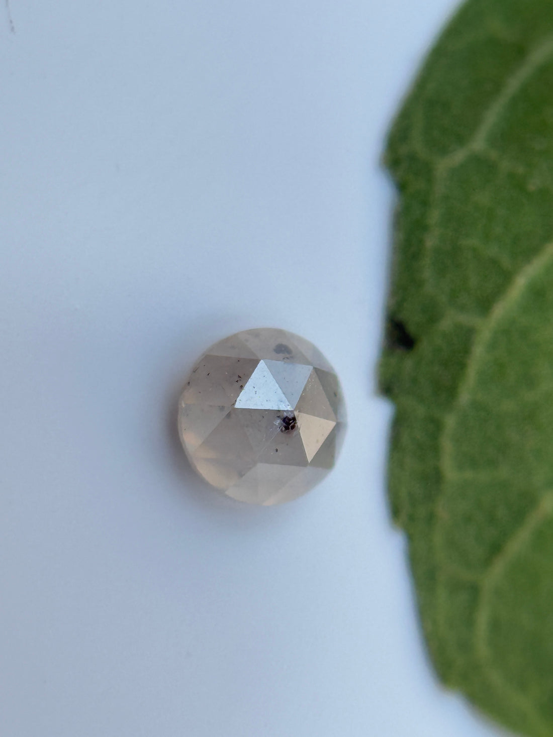 0.21 Ct Round Rose Cut ICY Grey Natural Salt and Pepper Diamond