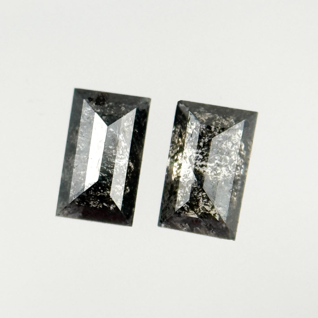 0.47 Ct Baguette Rose Cut Grey Natural Galaxy Diamond