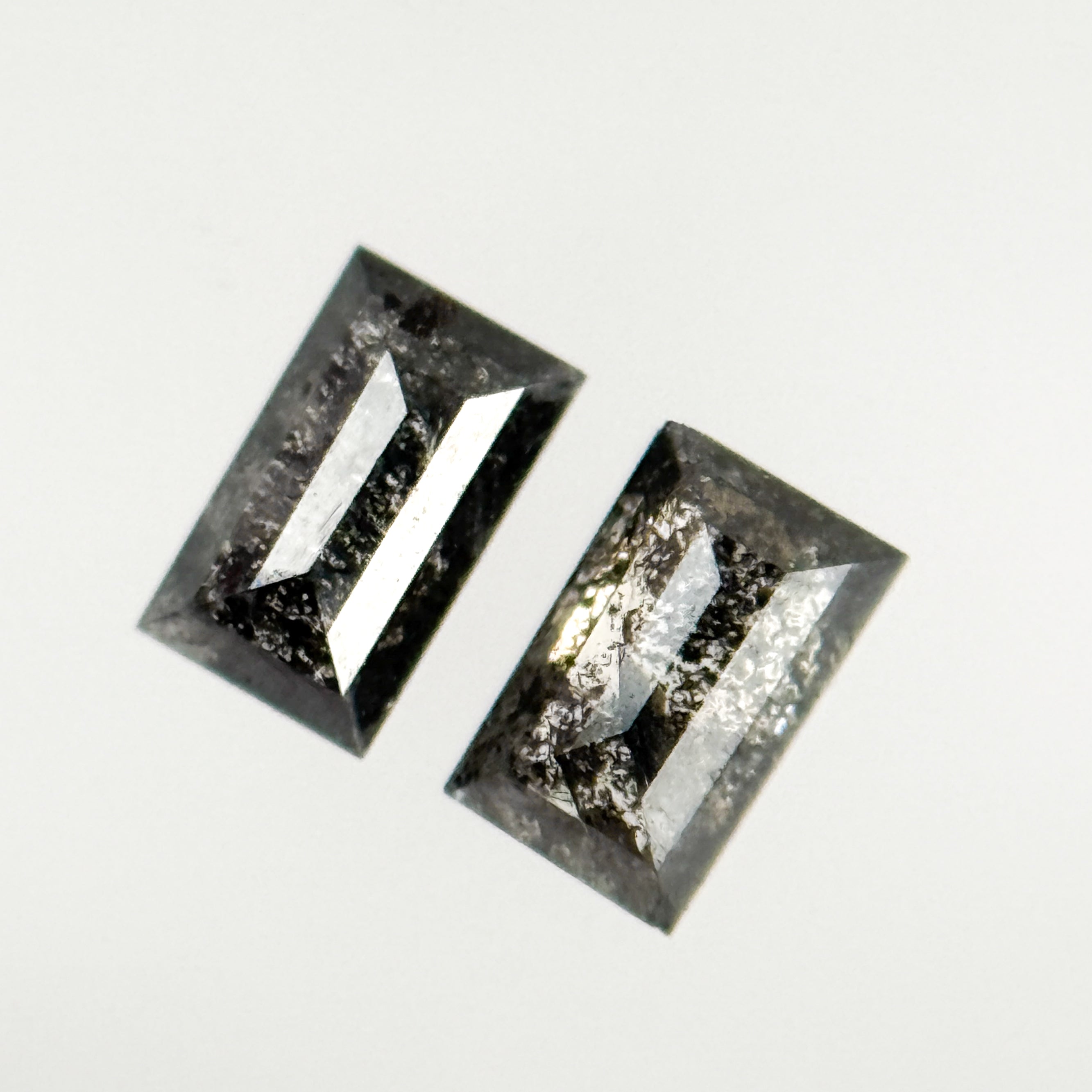 0.47 Ct Baguette Rose Cut Grey Natural Galaxy Diamond