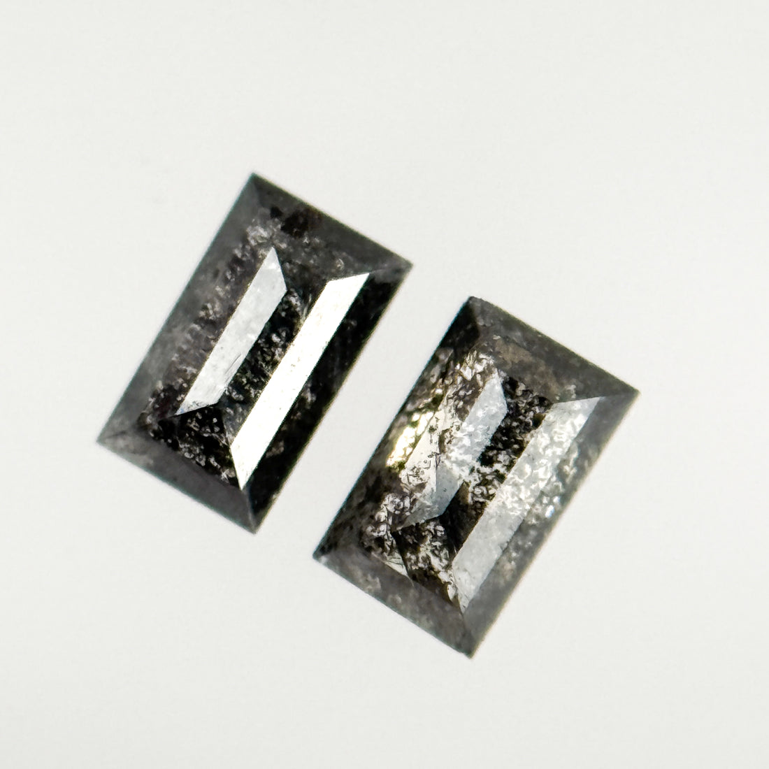 0.47 Ct Baguette Rose Cut Grey Natural Galaxy Diamond