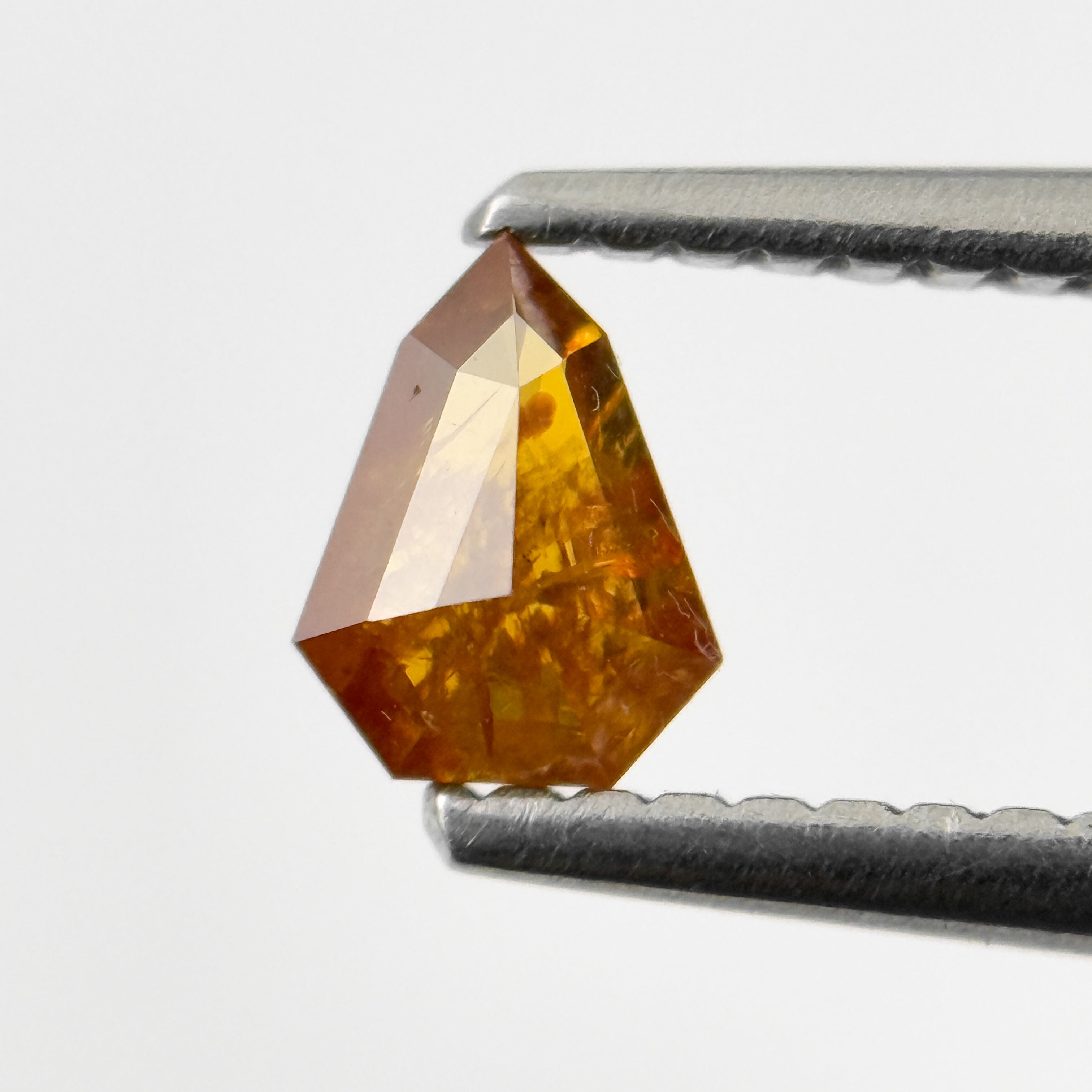 0.38 Ct Shield Rose Cut Red Natural Salt and Pepper Diamond