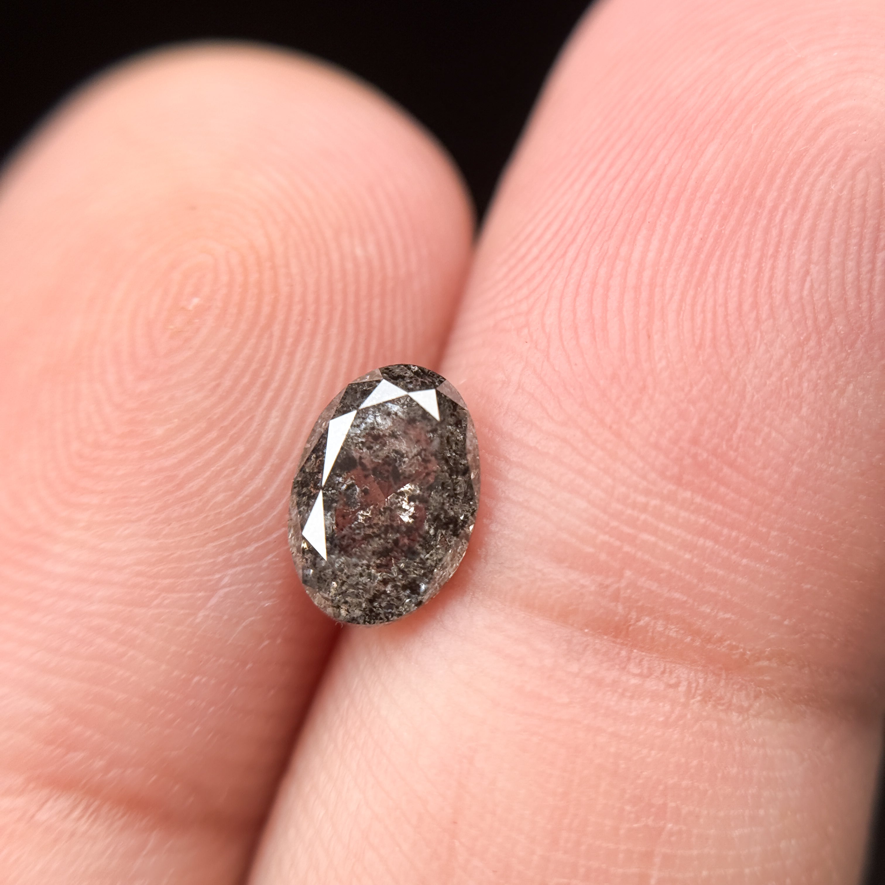 1.15 Ct Oval Rose Cut Grey Natural Loose Diamond