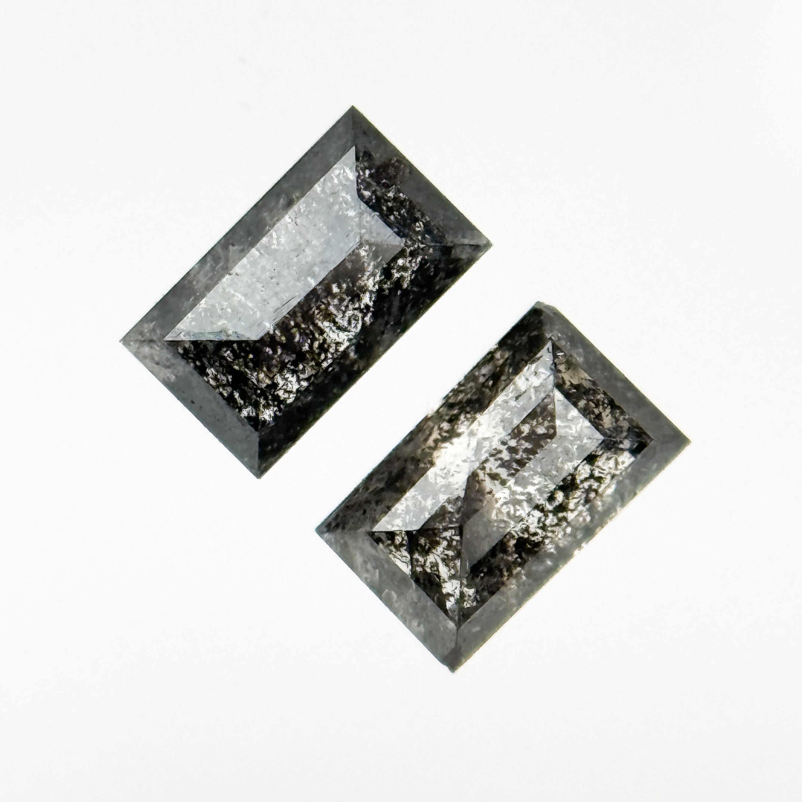0.47 Ct Baguette Rose Cut Grey Natural Galaxy Diamond